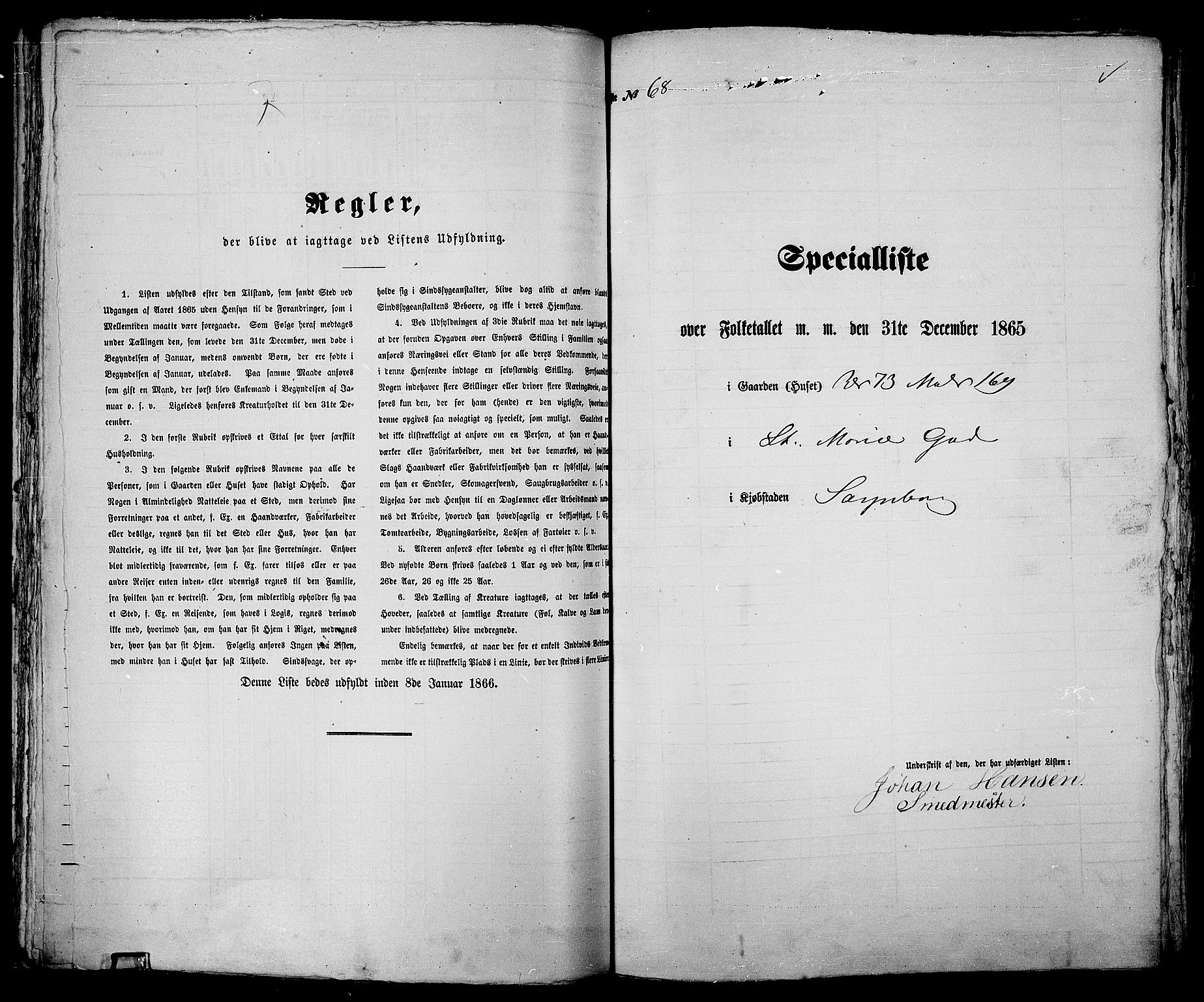 RA, 1865 census for Sarpsborg, 1865, p. 140