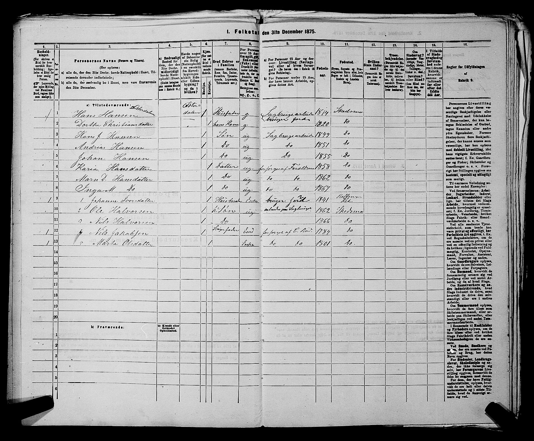 RA, 1875 census for 0231P Skedsmo, 1875, p. 579