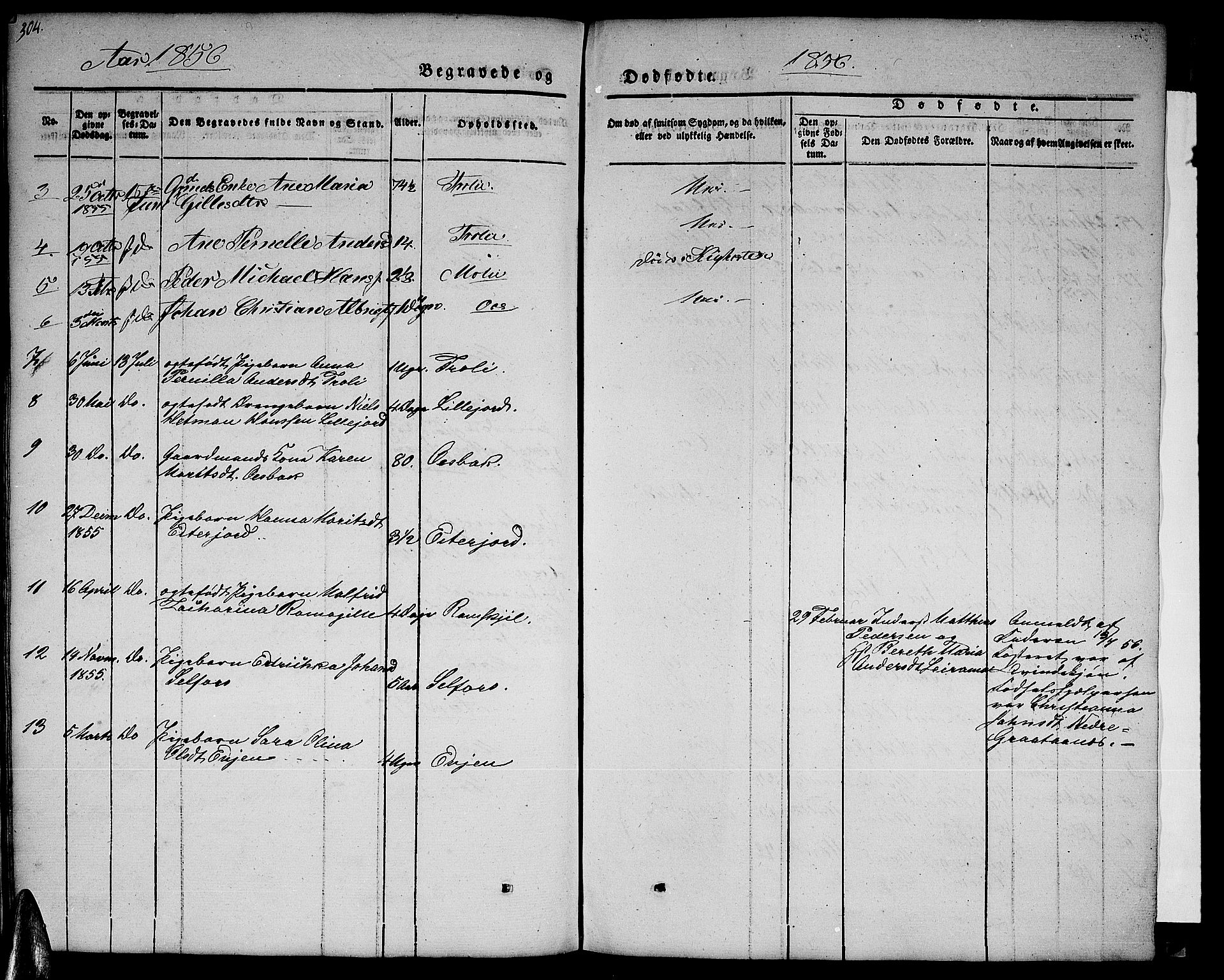 Ministerialprotokoller, klokkerbøker og fødselsregistre - Nordland, AV/SAT-A-1459/846/L0652: Parish register (copy) no. 846C02, 1841-1871, p. 304