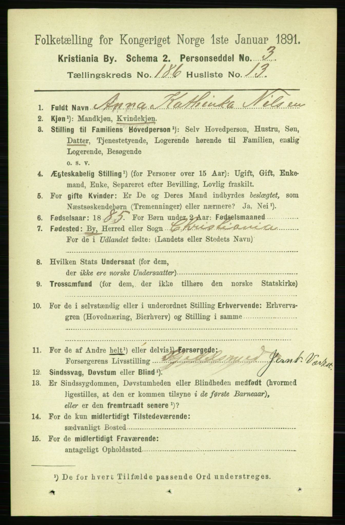 RA, 1891 census for 0301 Kristiania, 1891, p. 111784