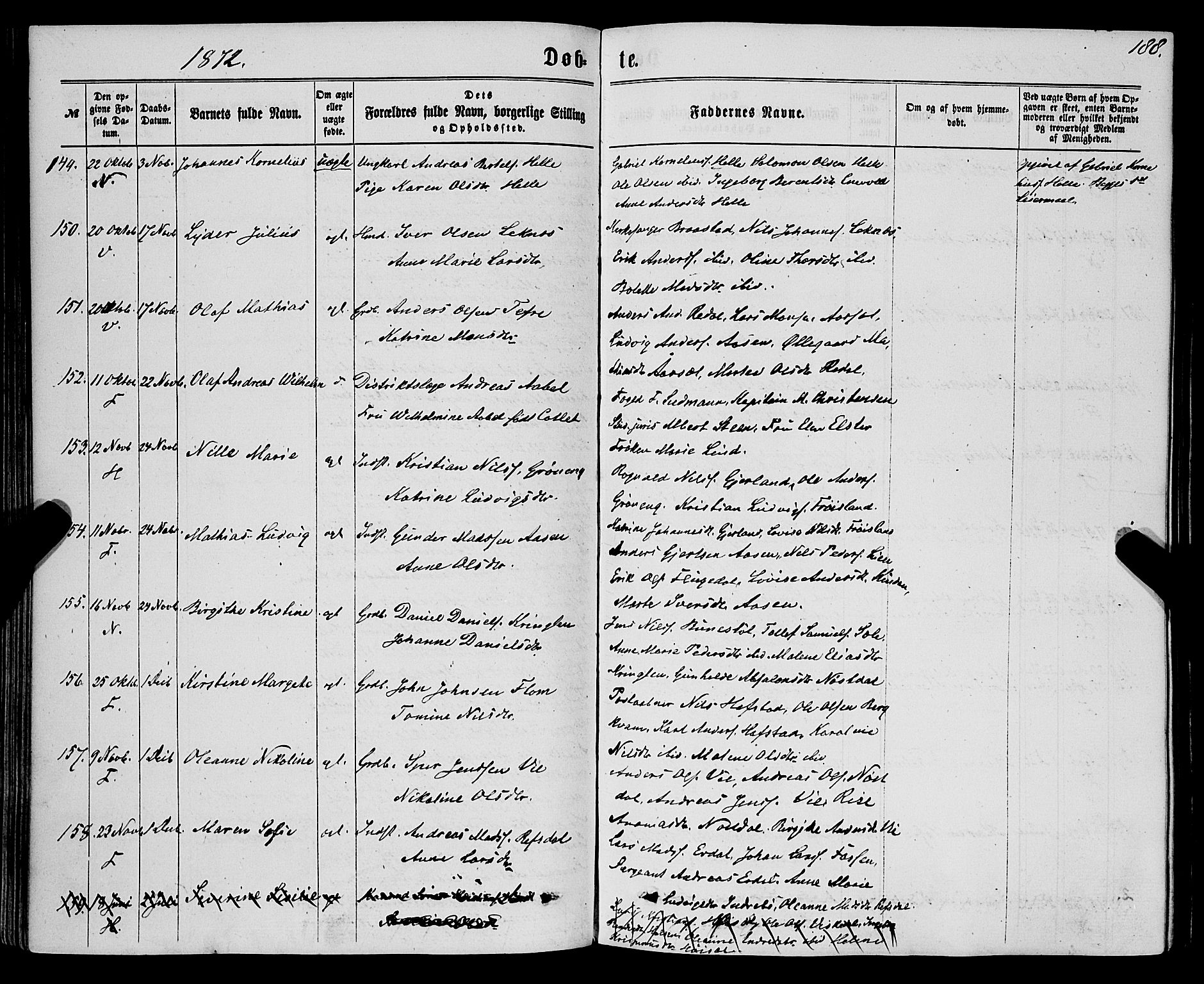 Førde sokneprestembete, SAB/A-79901/H/Haa/Haaa/L0009: Parish register (official) no. A 9, 1861-1877, p. 188