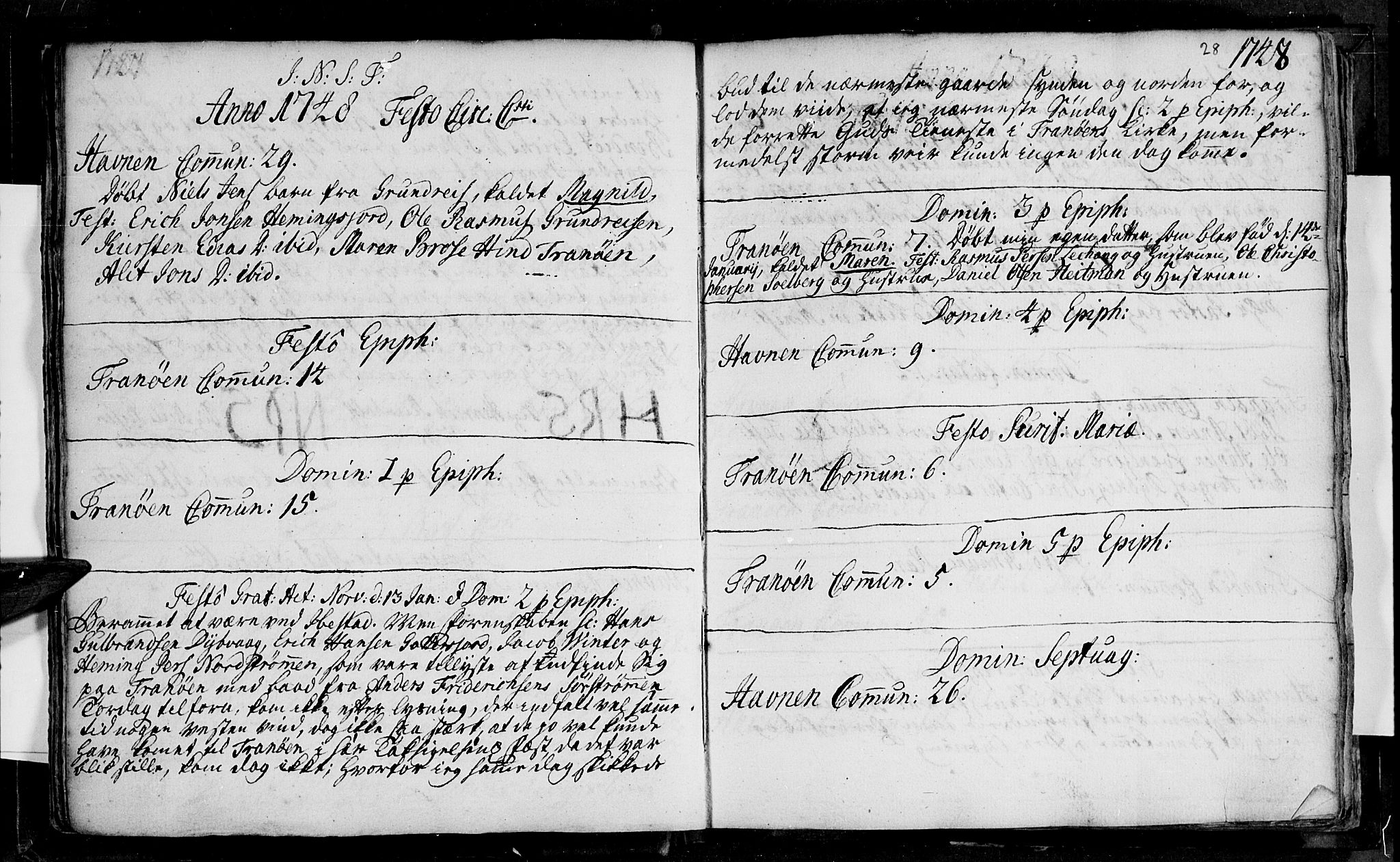 Ibestad sokneprestembete, AV/SATØ-S-0077/H/Ha/Haa/L0001kirke: Parish register (official) no. 1, 1744-1757, p. 28