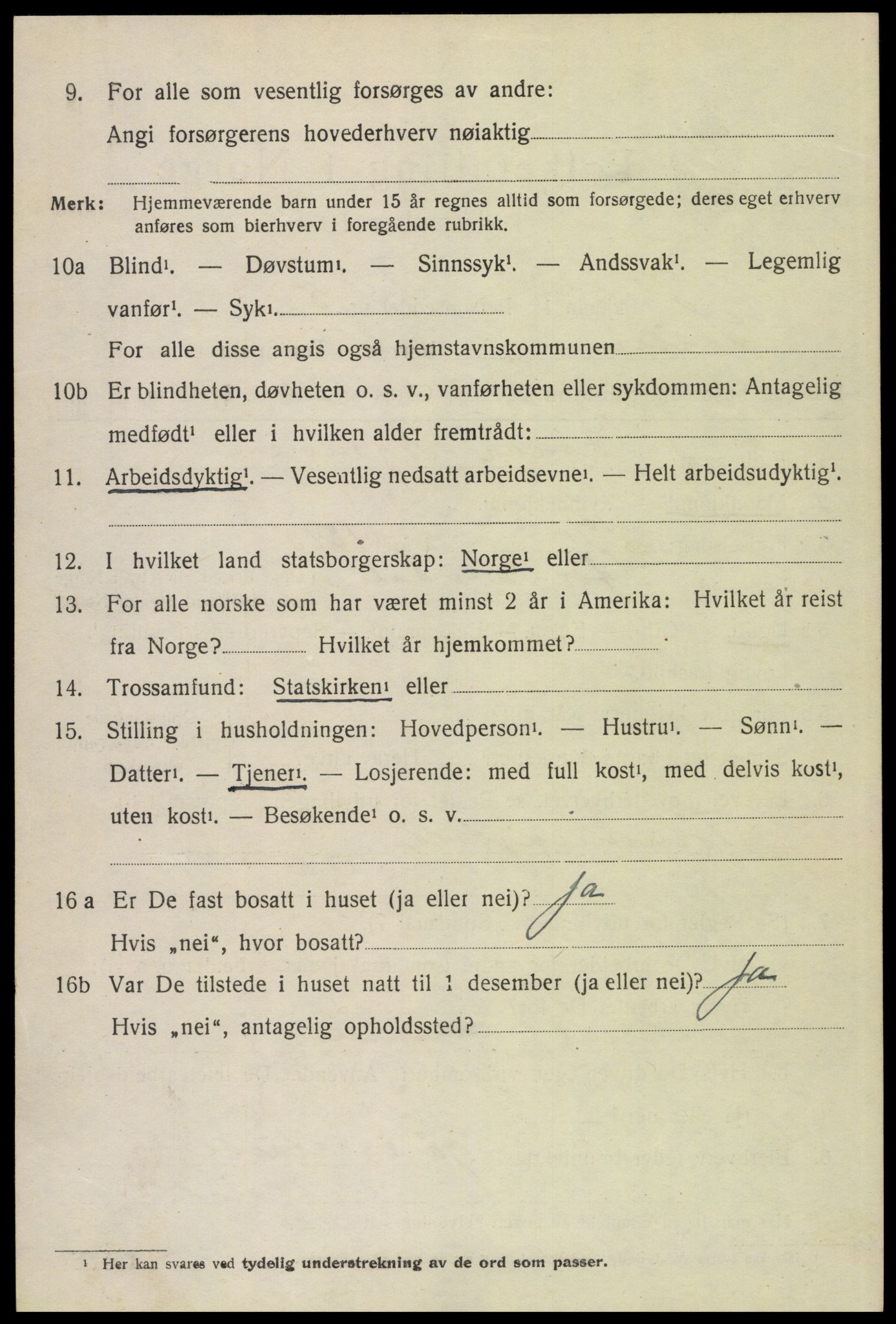 SAH, 1920 census for Sollia, 1920, p. 192