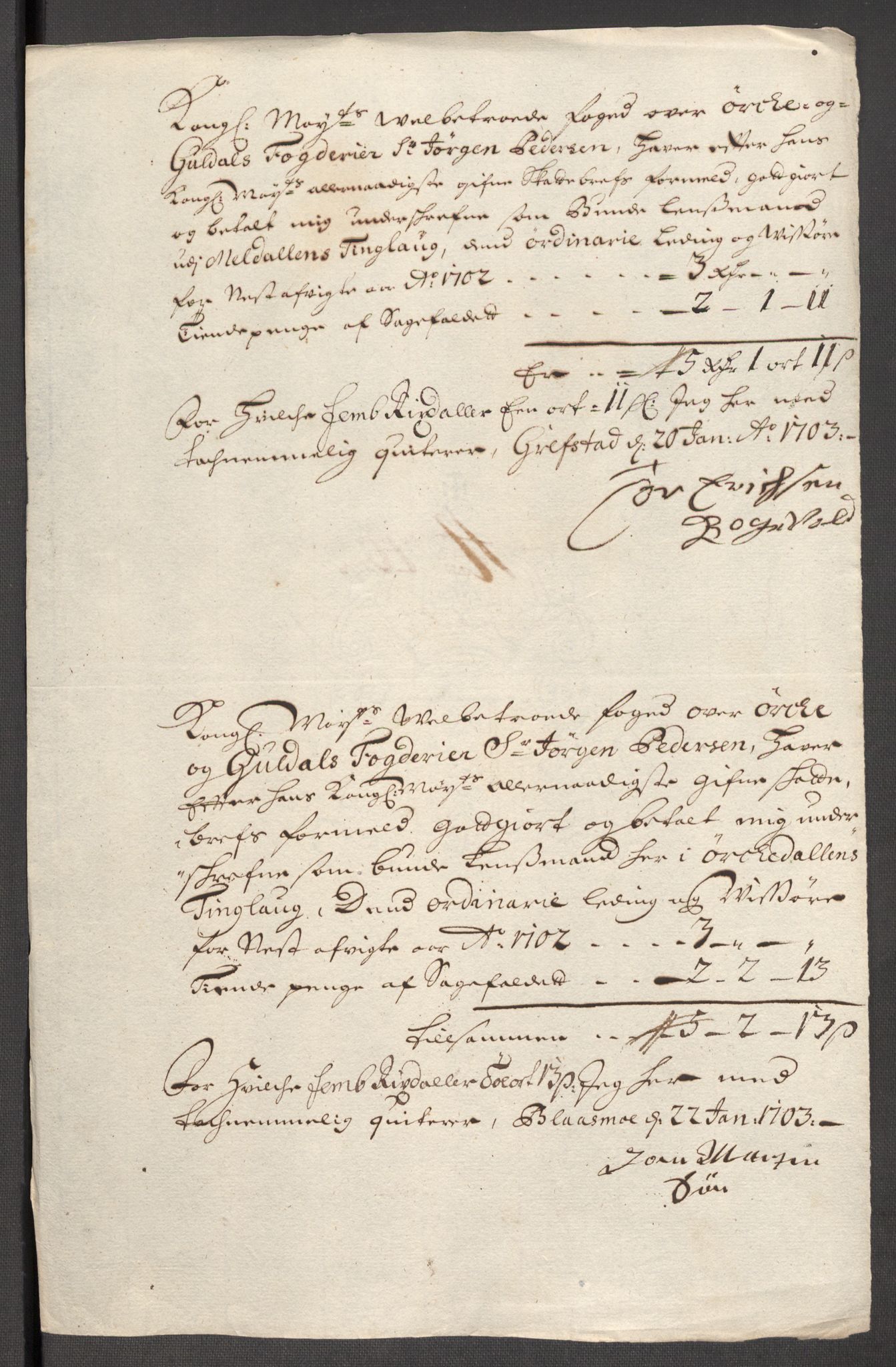 Rentekammeret inntil 1814, Reviderte regnskaper, Fogderegnskap, RA/EA-4092/R60/L3952: Fogderegnskap Orkdal og Gauldal, 1702, p. 172