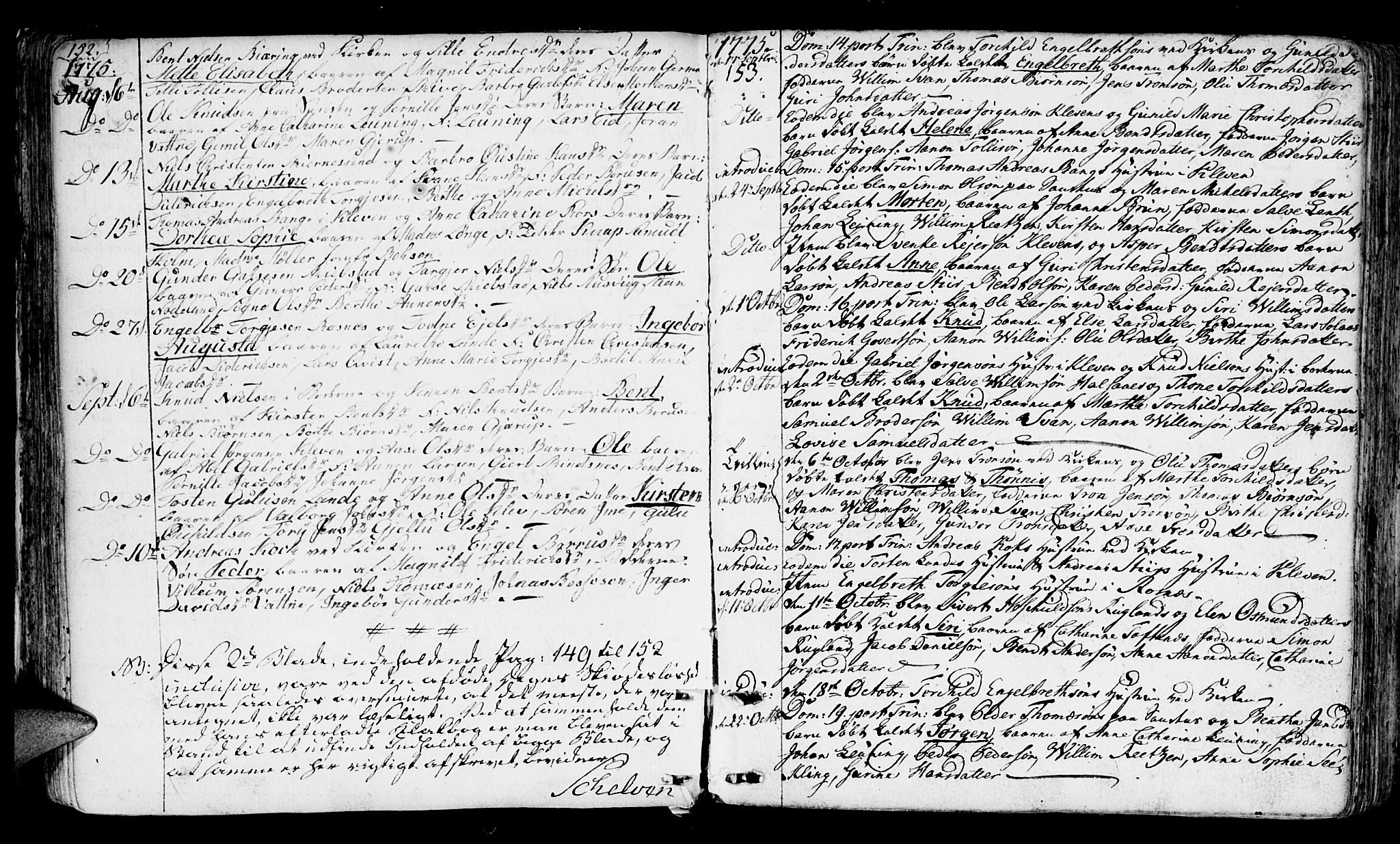 Mandal sokneprestkontor, AV/SAK-1111-0030/F/Fa/Faa/L0003: Parish register (official) no. A 3, 1748-1794, p. 152-153