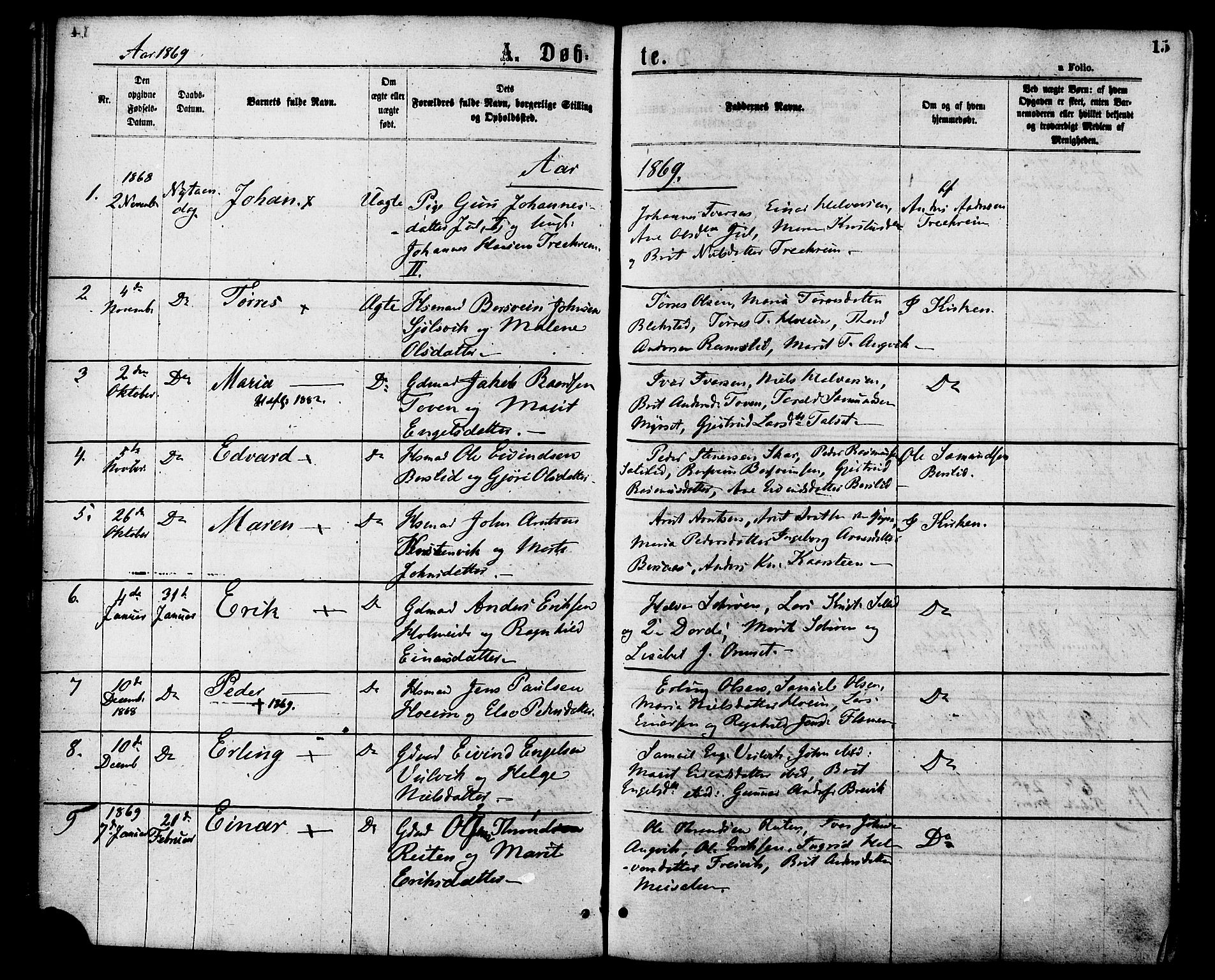 Ministerialprotokoller, klokkerbøker og fødselsregistre - Møre og Romsdal, AV/SAT-A-1454/586/L0986: Parish register (official) no. 586A12, 1867-1878, p. 15