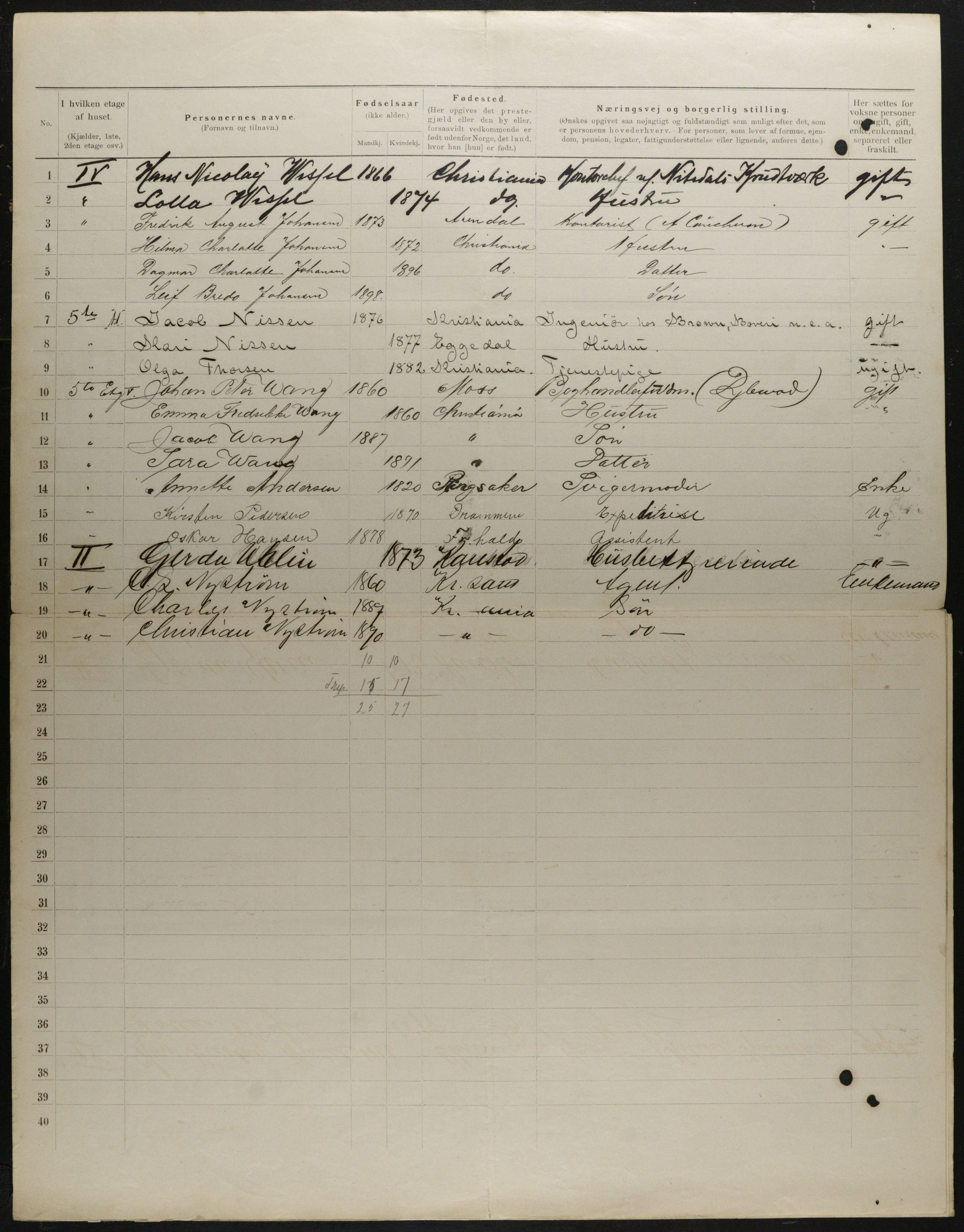 OBA, Municipal Census 1901 for Kristiania, 1901, p. 4679