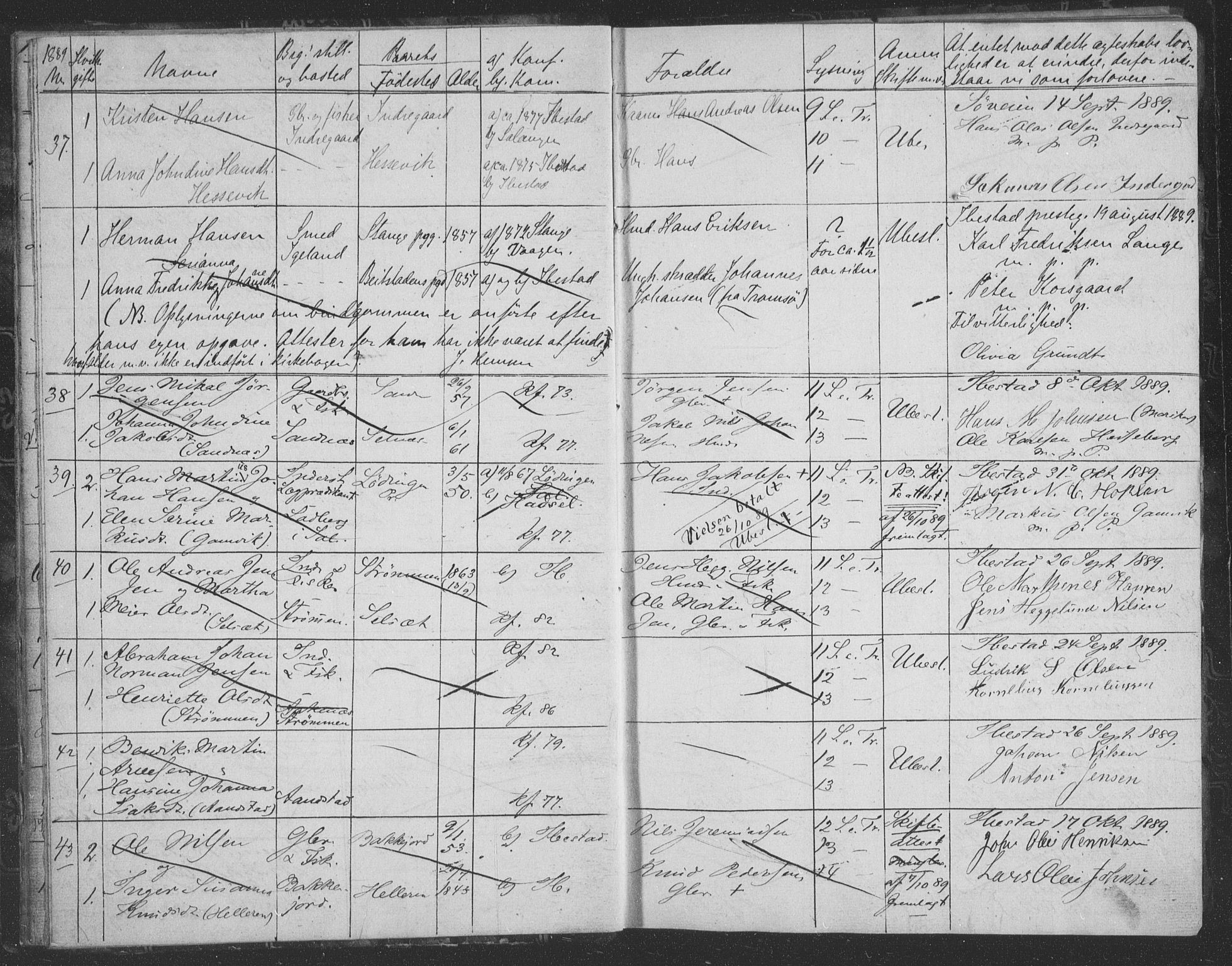 Ibestad sokneprestembete, AV/SATØ-S-0077/I/Ie/L0066: Banns register no. 66, 1888-1904