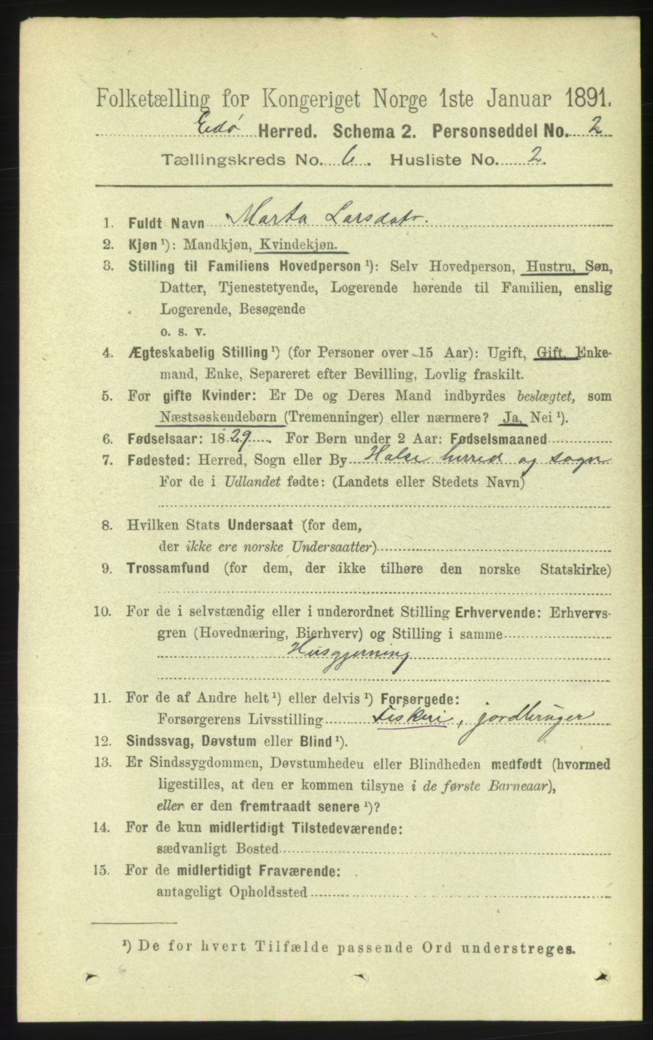 RA, 1891 census for 1573 Edøy, 1891, p. 1362