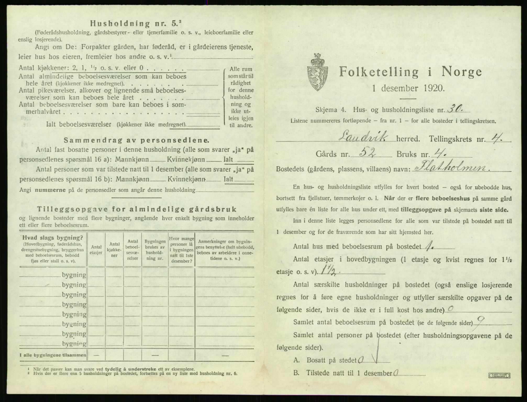 SAK, 1920 census for Landvik, 1920, p. 740