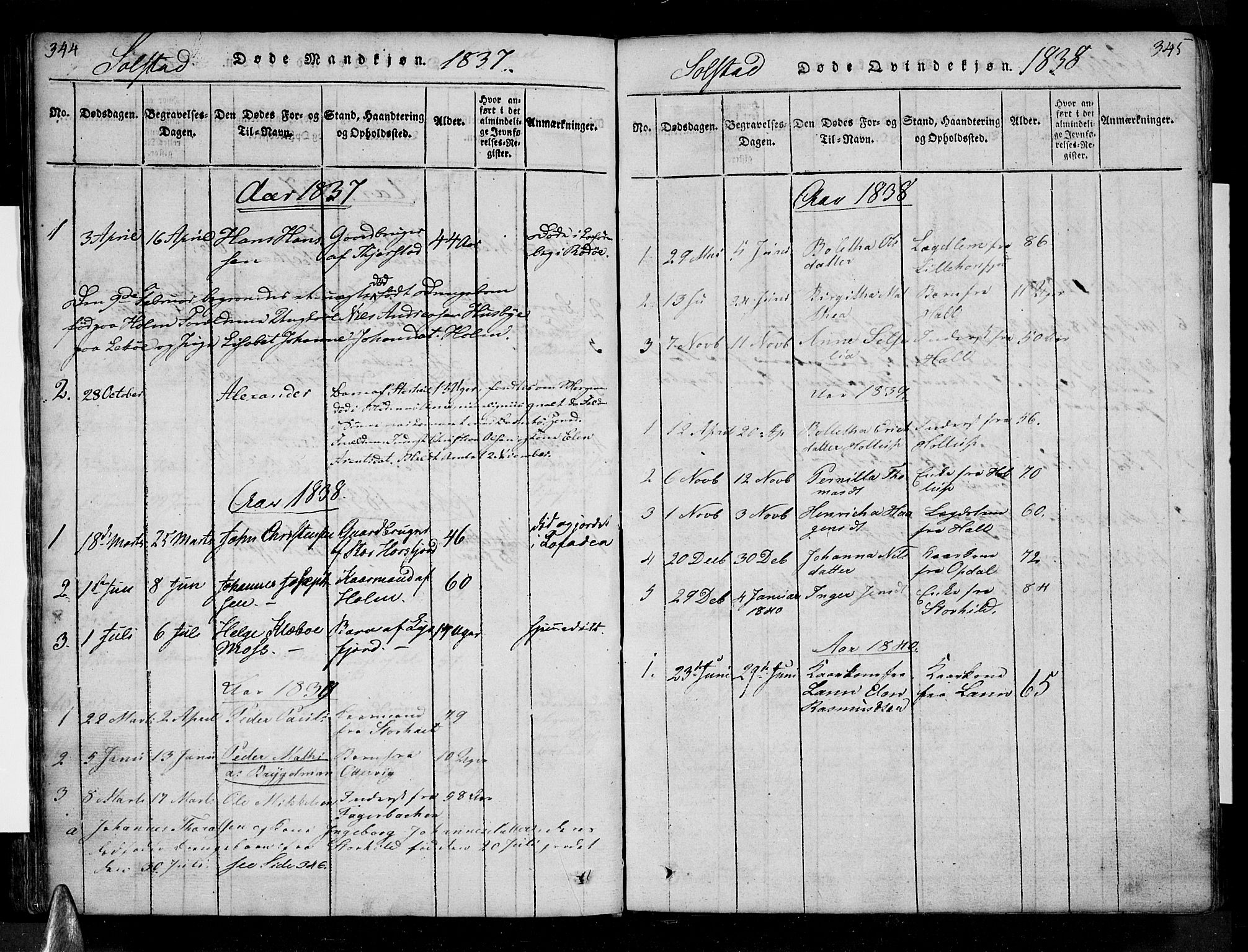 Ministerialprotokoller, klokkerbøker og fødselsregistre - Nordland, AV/SAT-A-1459/810/L0143: Parish register (official) no. 810A06 /2, 1820-1841, p. 344-345