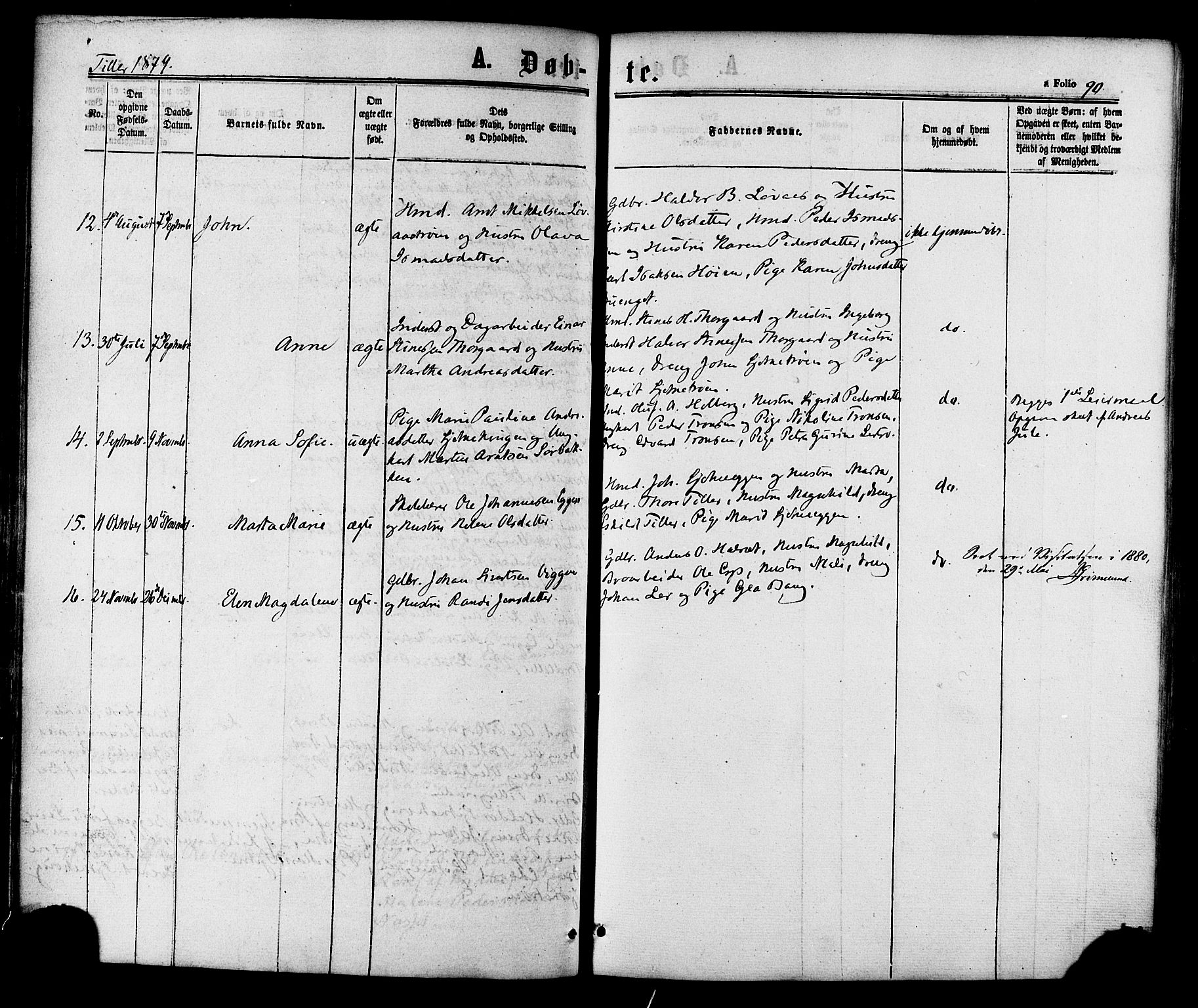 Ministerialprotokoller, klokkerbøker og fødselsregistre - Sør-Trøndelag, SAT/A-1456/618/L0443: Parish register (official) no. 618A06 /2, 1863-1879, p. 90