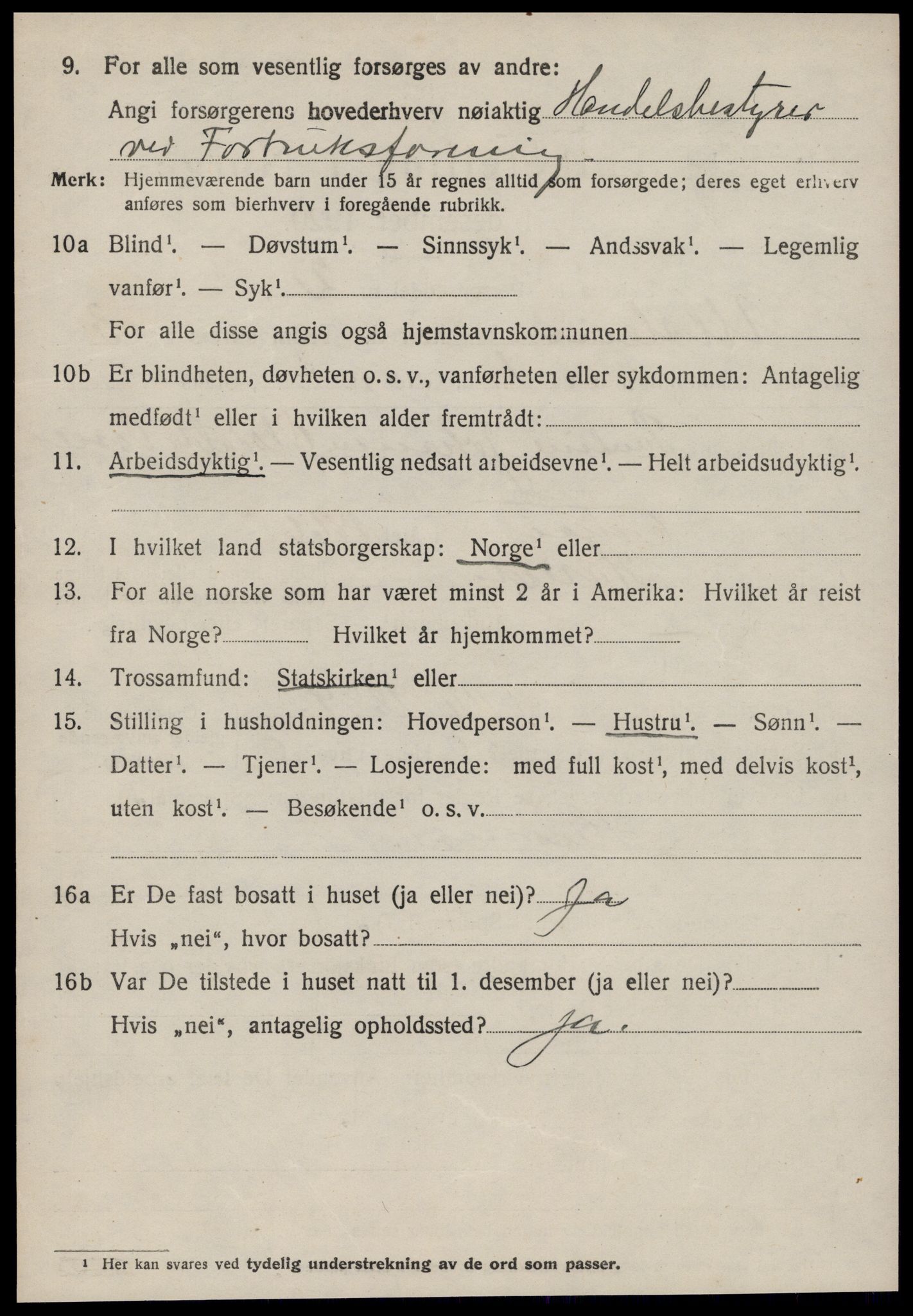 SAT, 1920 census for Ulstein, 1920, p. 1627