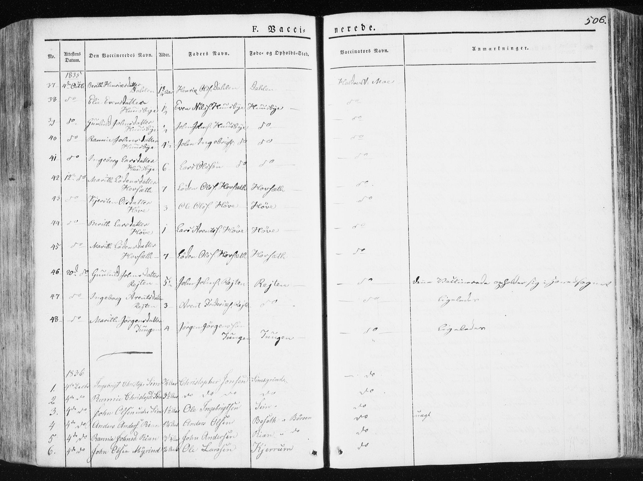 Ministerialprotokoller, klokkerbøker og fødselsregistre - Sør-Trøndelag, SAT/A-1456/665/L0771: Parish register (official) no. 665A06, 1830-1856, p. 506