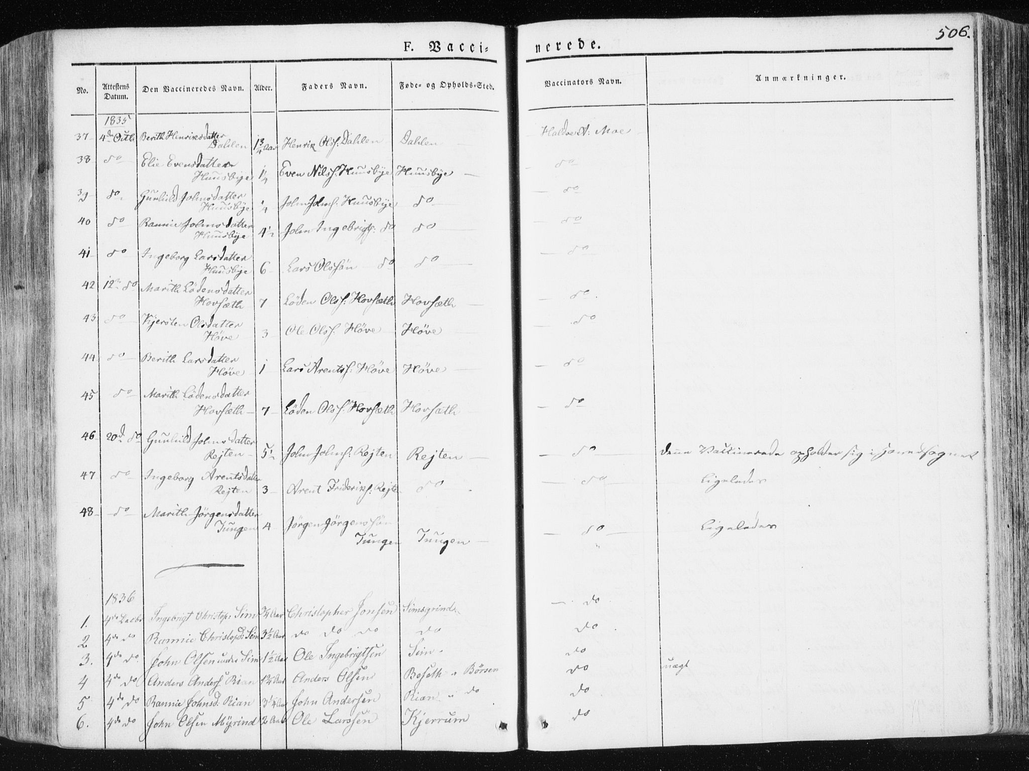 Ministerialprotokoller, klokkerbøker og fødselsregistre - Sør-Trøndelag, AV/SAT-A-1456/665/L0771: Parish register (official) no. 665A06, 1830-1856, p. 506