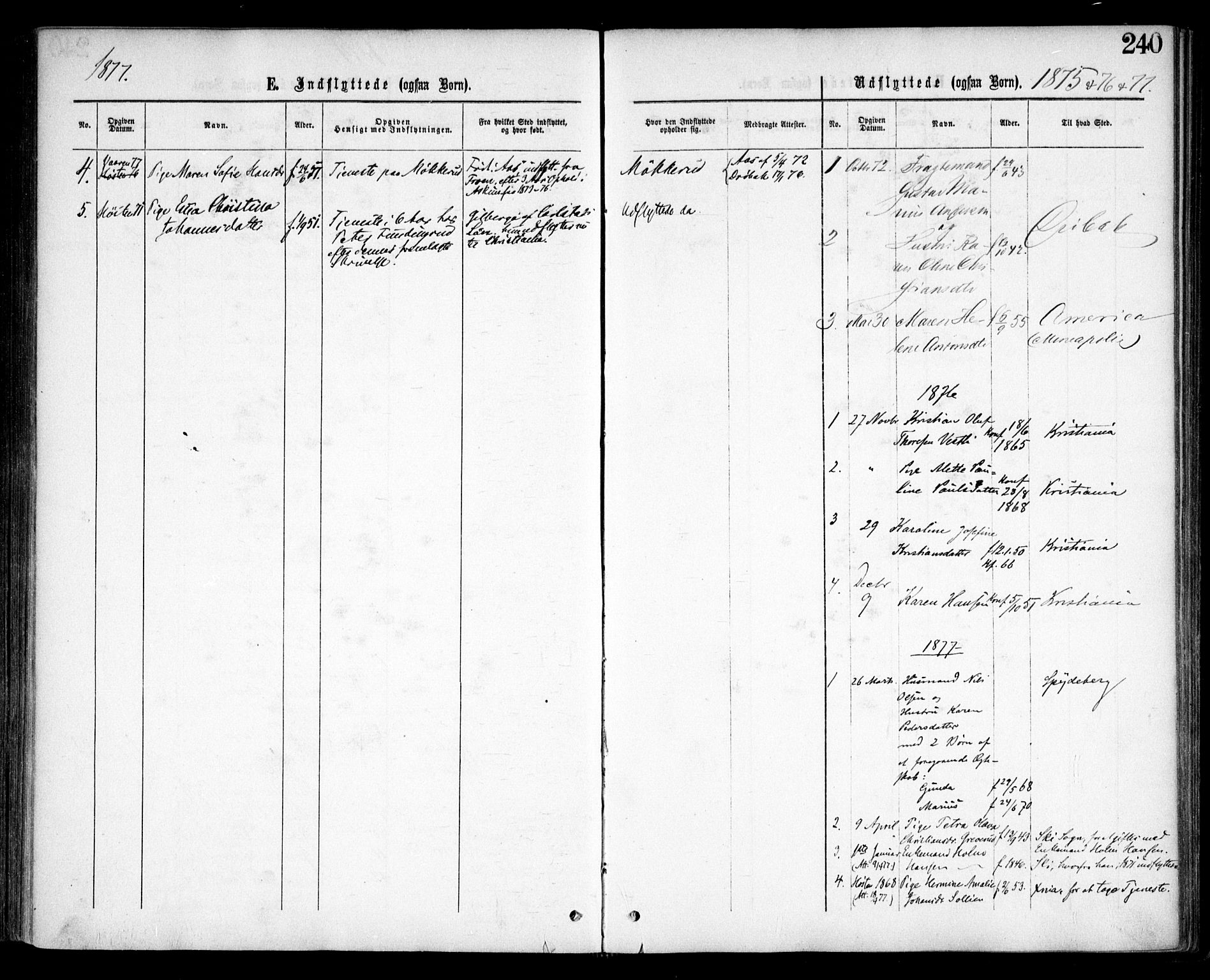 Nesodden prestekontor Kirkebøker, AV/SAO-A-10013/F/Fa/L0008: Parish register (official) no. I 8, 1869-1879, p. 240