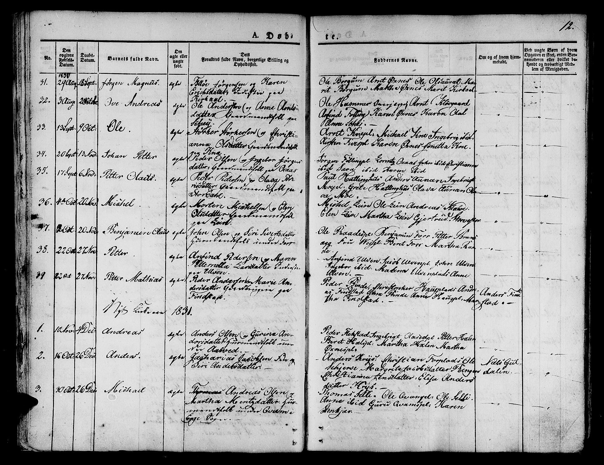 Ministerialprotokoller, klokkerbøker og fødselsregistre - Nord-Trøndelag, SAT/A-1458/746/L0445: Parish register (official) no. 746A04, 1826-1846, p. 12