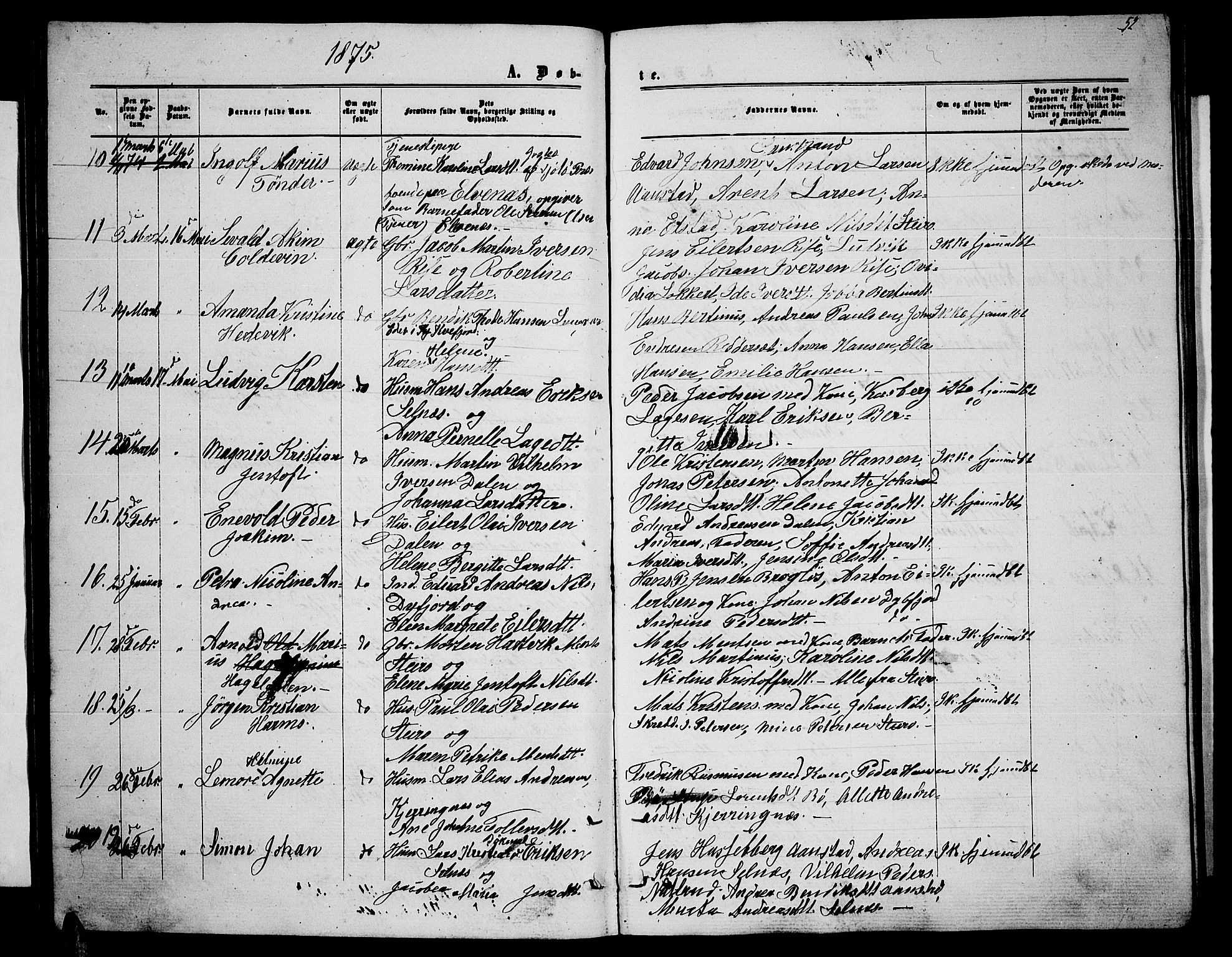 Ministerialprotokoller, klokkerbøker og fødselsregistre - Nordland, SAT/A-1459/895/L1381: Parish register (copy) no. 895C03, 1864-1885, p. 52