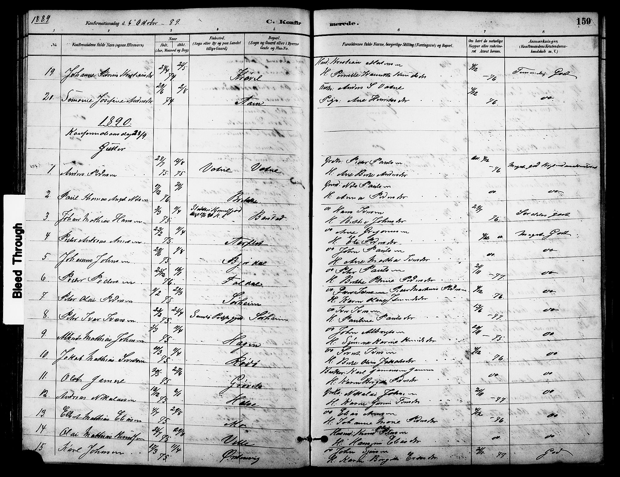 Ministerialprotokoller, klokkerbøker og fødselsregistre - Møre og Romsdal, SAT/A-1454/513/L0189: Parish register (copy) no. 513C03, 1883-1904, p. 159