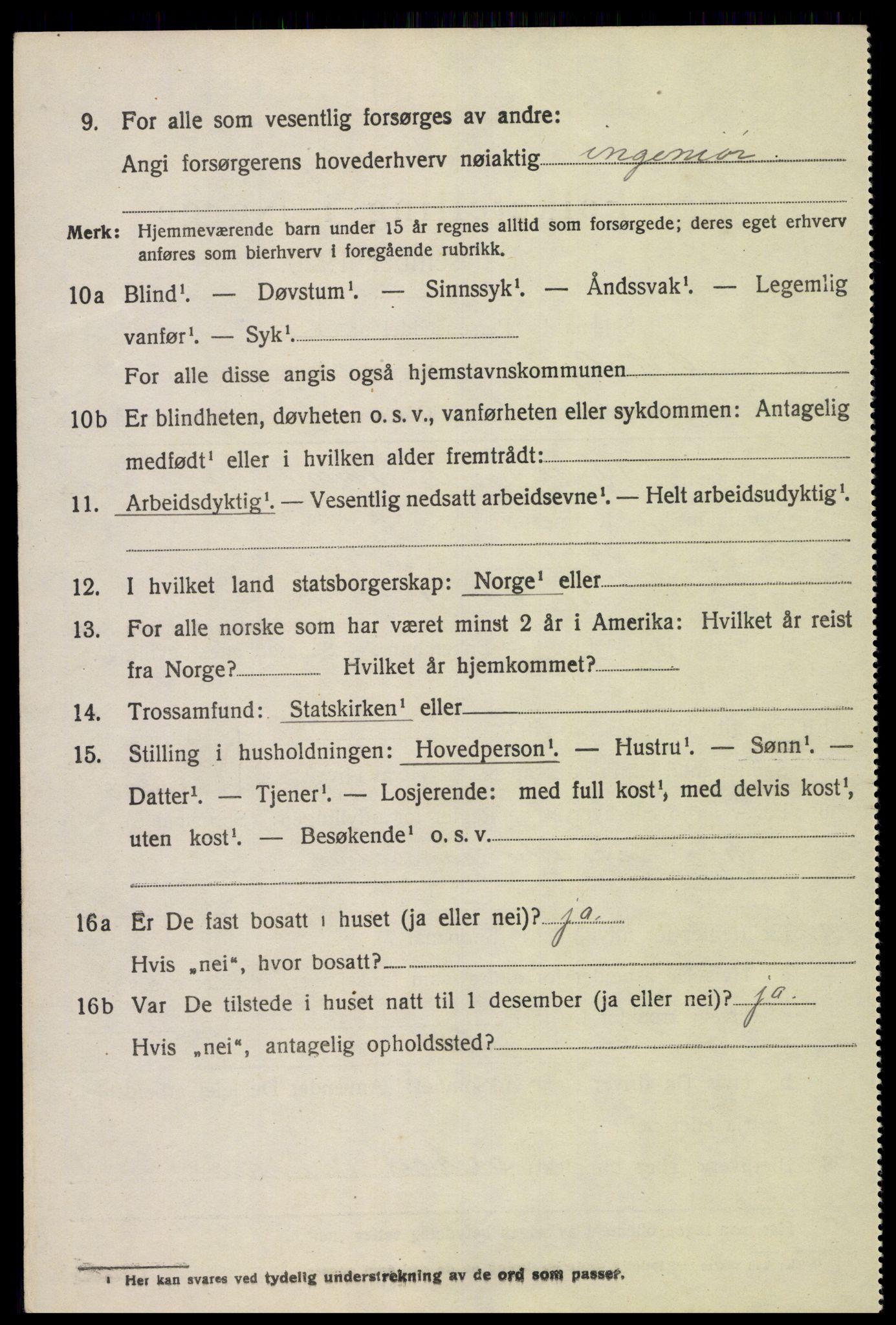 SAK, 1920 census for Nes (V-A), 1920, p. 5595