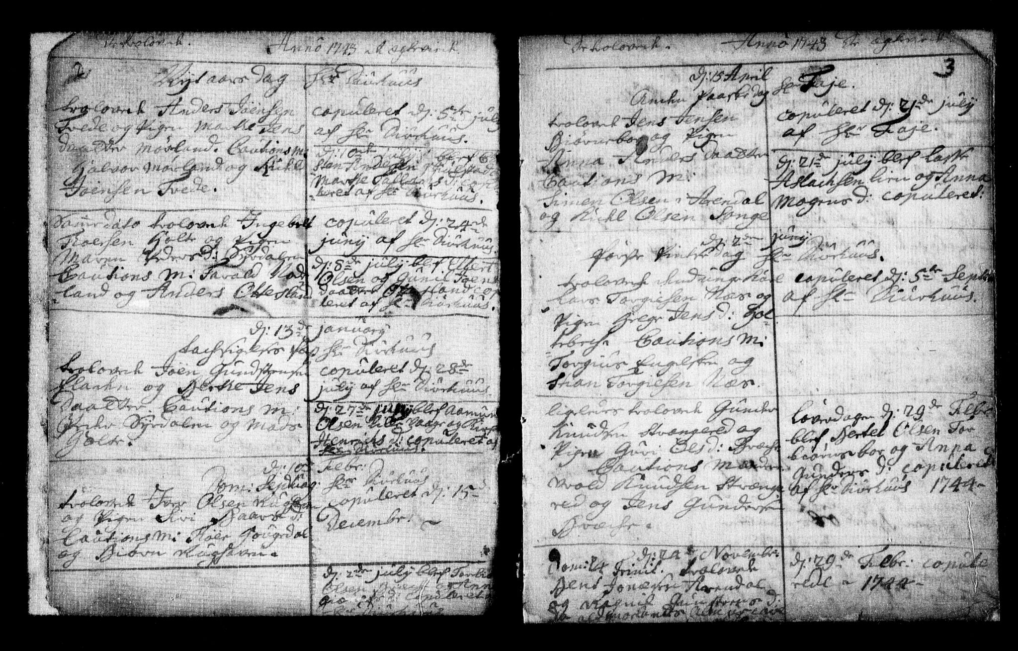 Holt sokneprestkontor, AV/SAK-1111-0021/F/Fa/L0002: Parish register (official) no. A 2, 1739-1753, p. 2-3