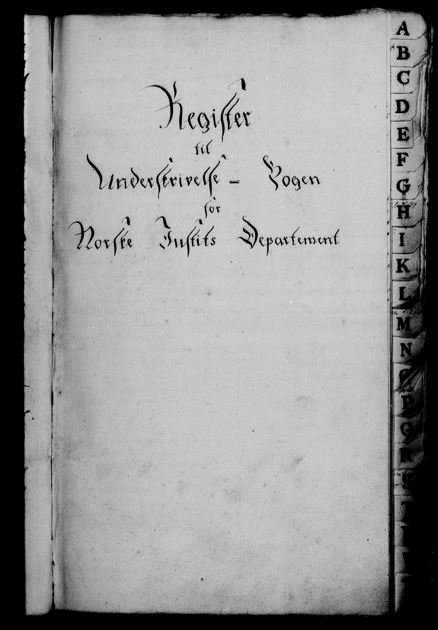 Danske Kanselli 1800-1814, AV/RA-EA-3024/H/Hf/Hfb/Hfbc/L0001: Underskrivelsesbok m. register, 1800