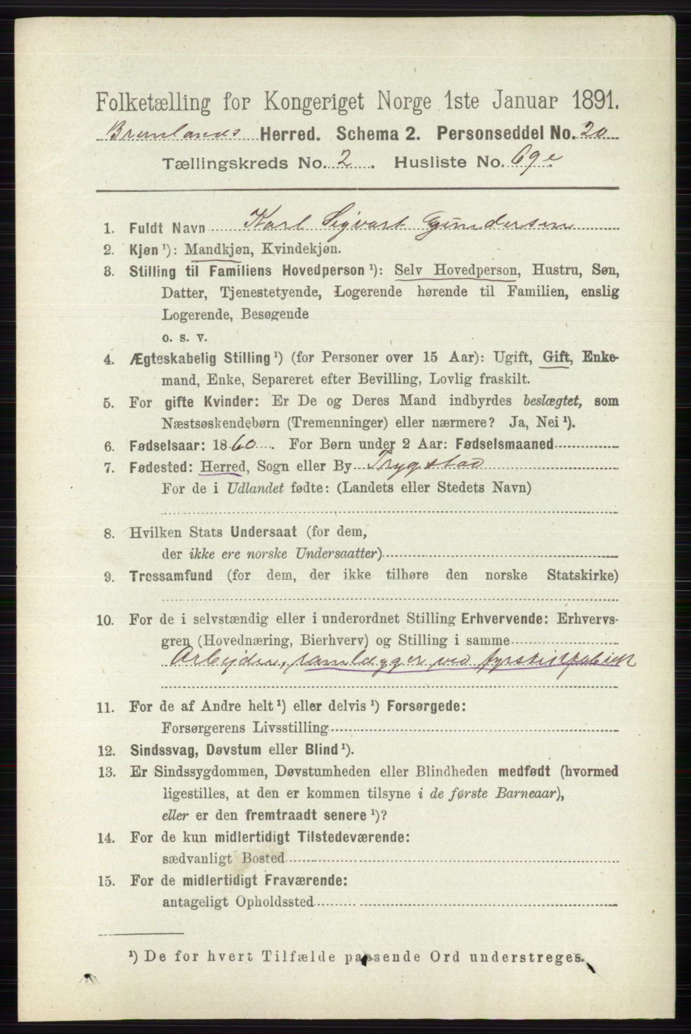 RA, 1891 census for 0726 Brunlanes, 1891, p. 1269