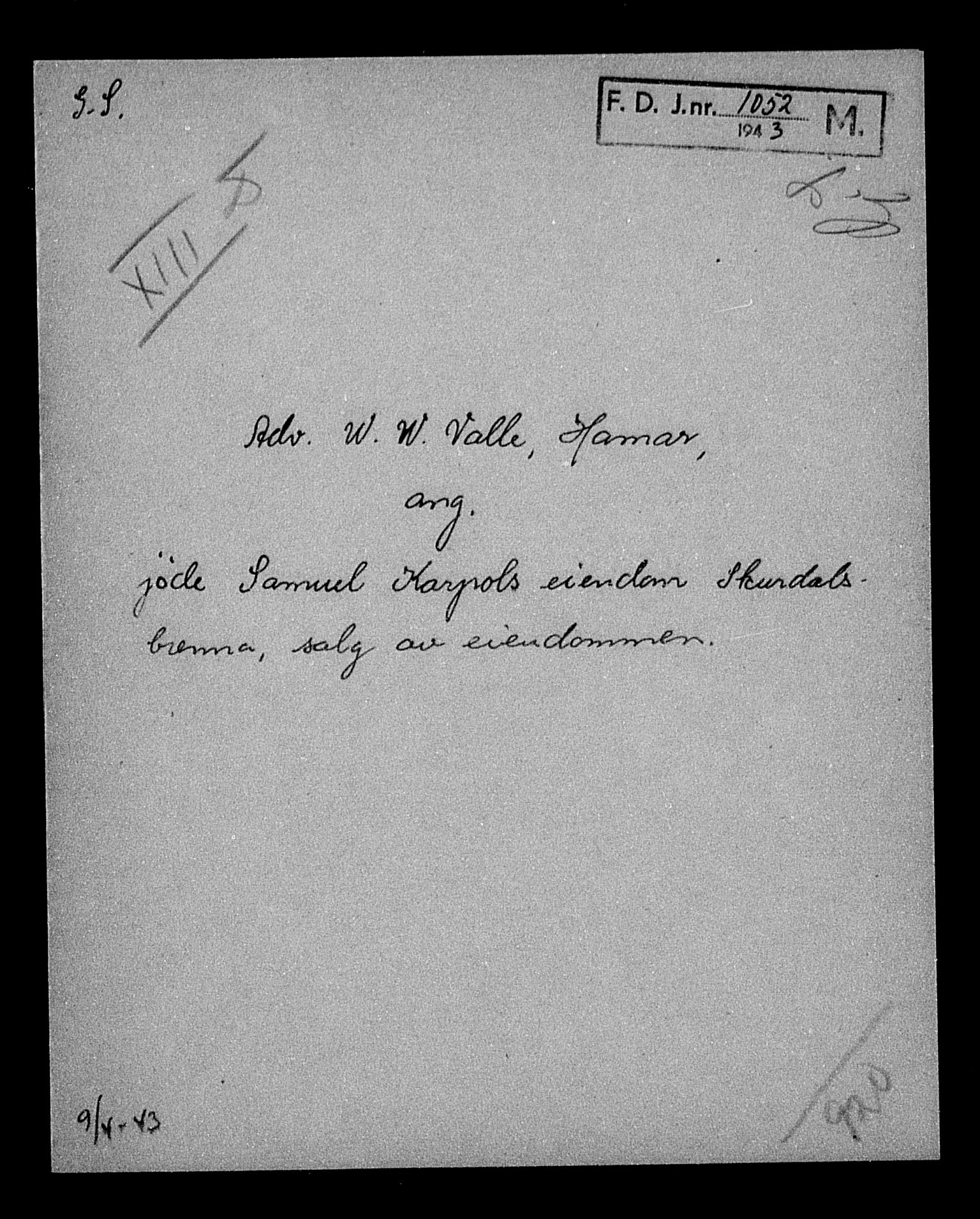 Justisdepartementet, Tilbakeføringskontoret for inndratte formuer, AV/RA-S-1564/H/Hc/Hcc/L0949: --, 1945-1947, p. 707