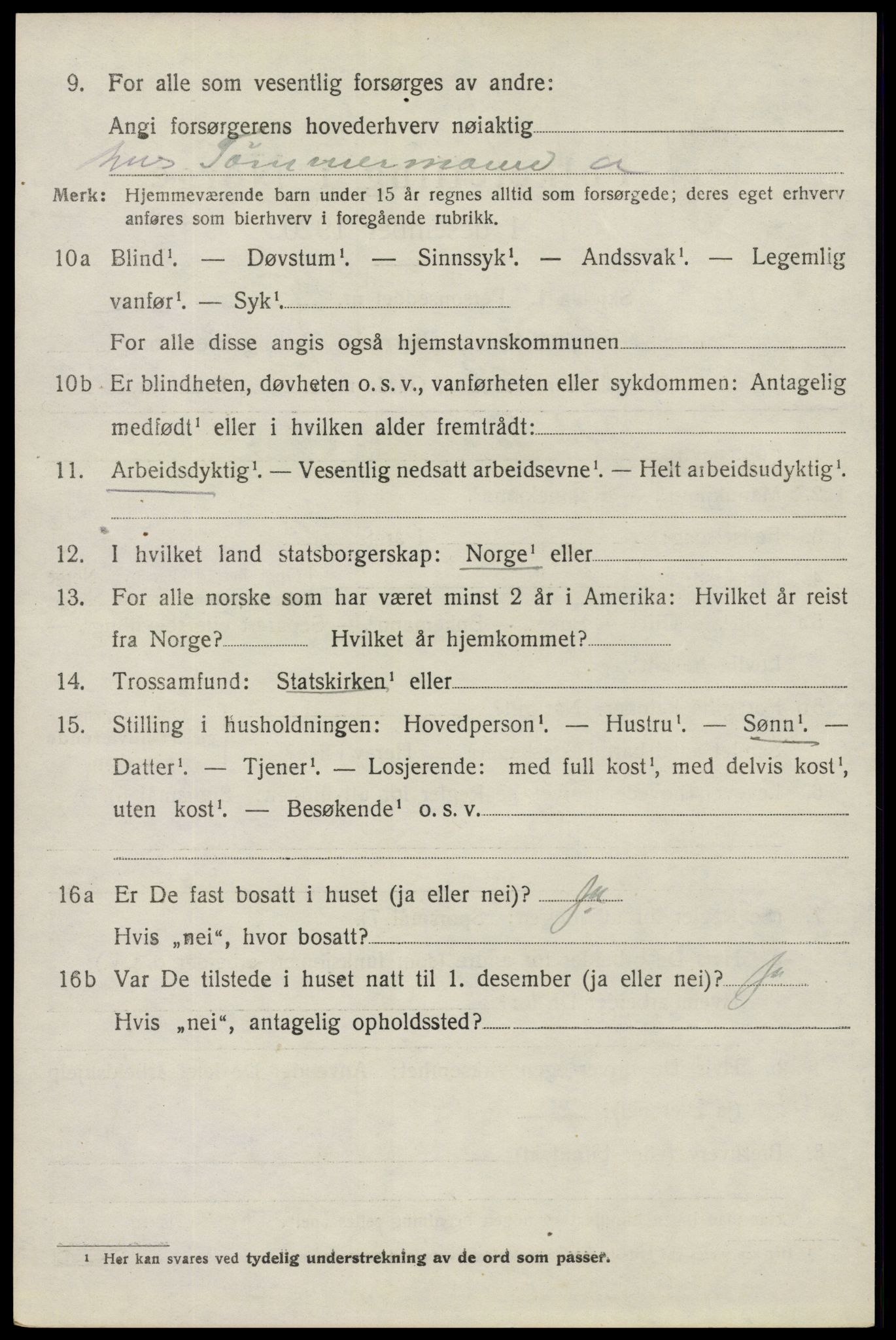 SAO, 1920 census for Mysen, 1920, p. 2430