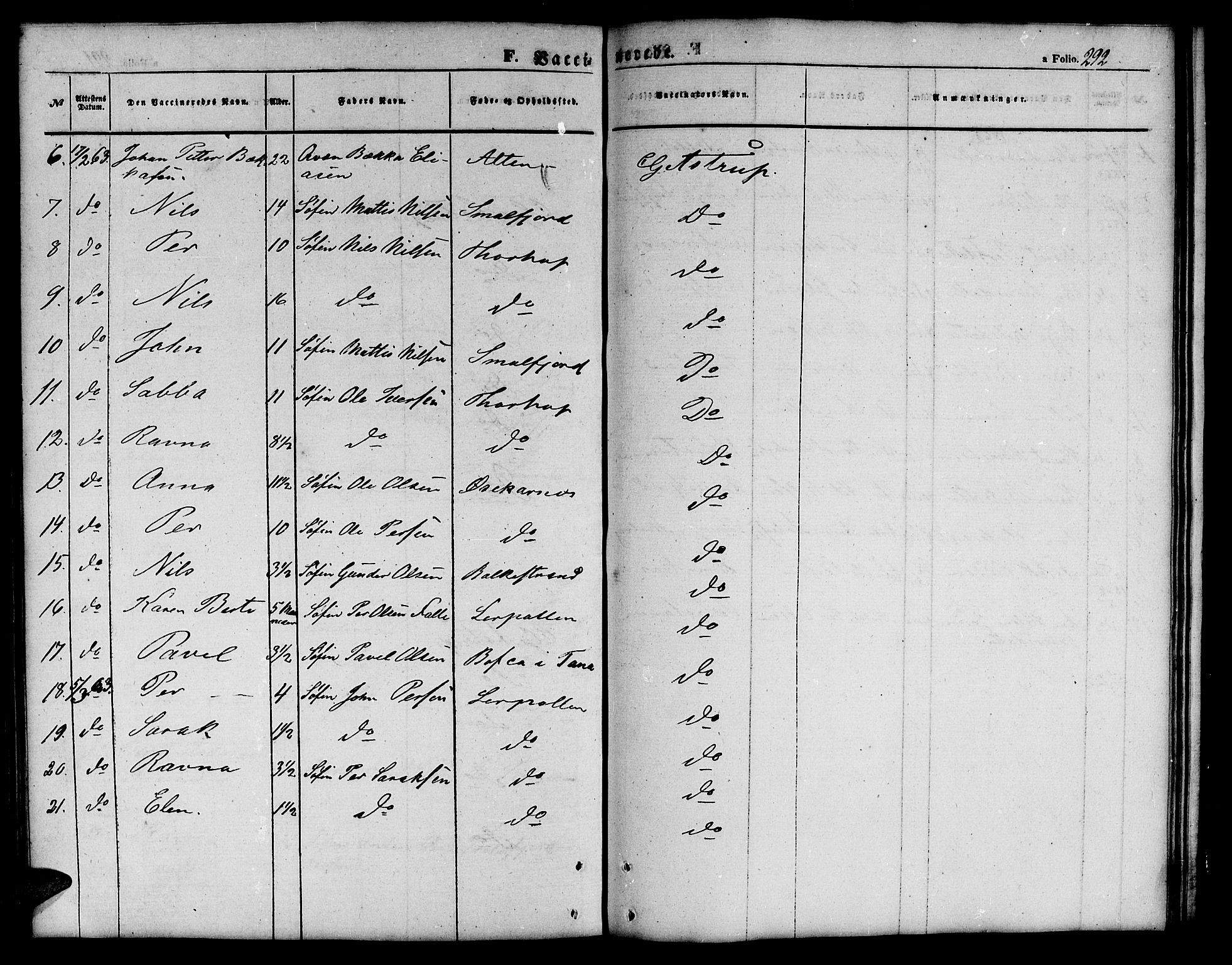 Tana sokneprestkontor, AV/SATØ-S-1334/H/Hb/L0001klokker: Parish register (copy) no. 1 /1, 1853-1867, p. 292