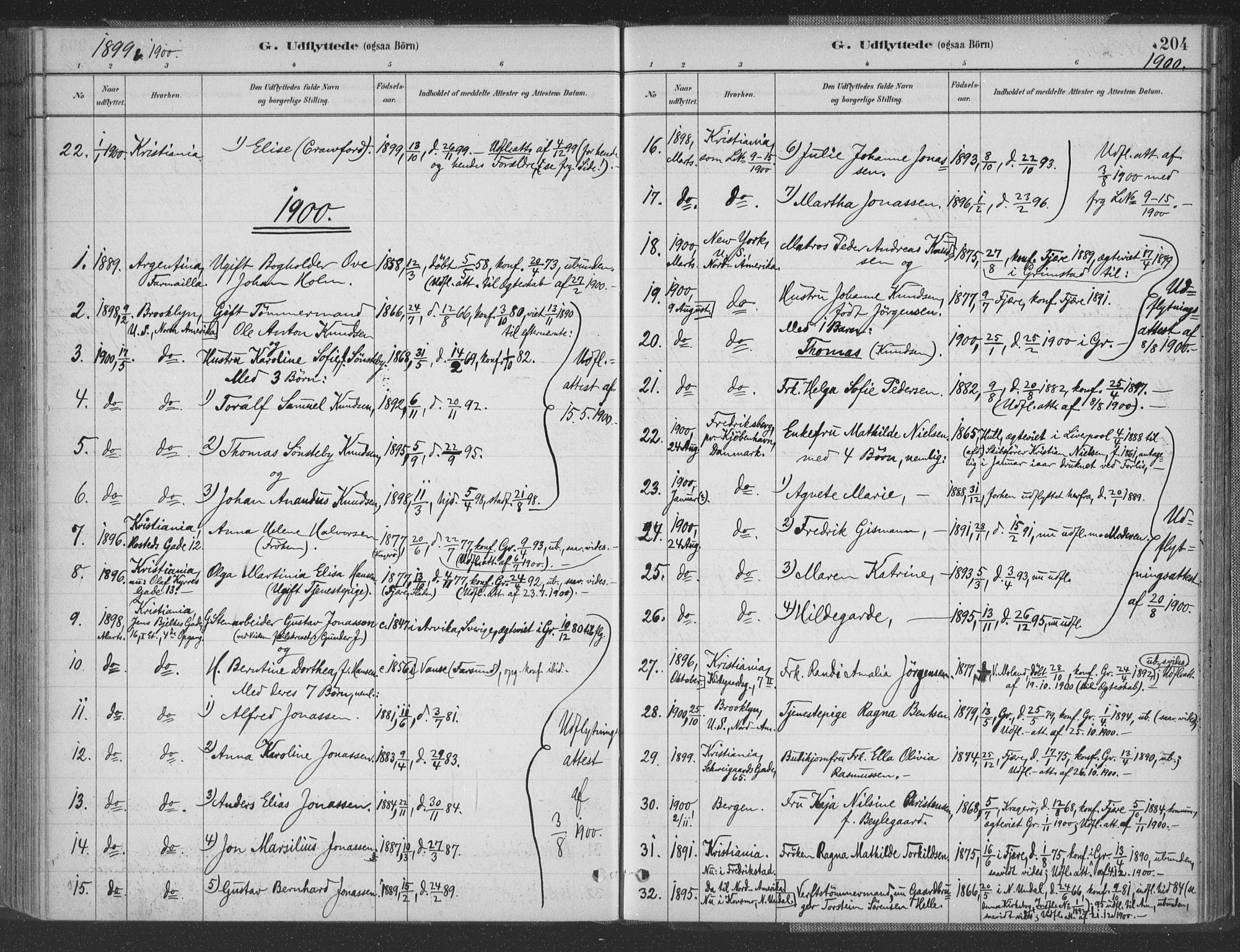 Grimstad sokneprestkontor, SAK/1111-0017/F/Fa/L0004: Parish register (official) no. A 3, 1882-1910, p. 204