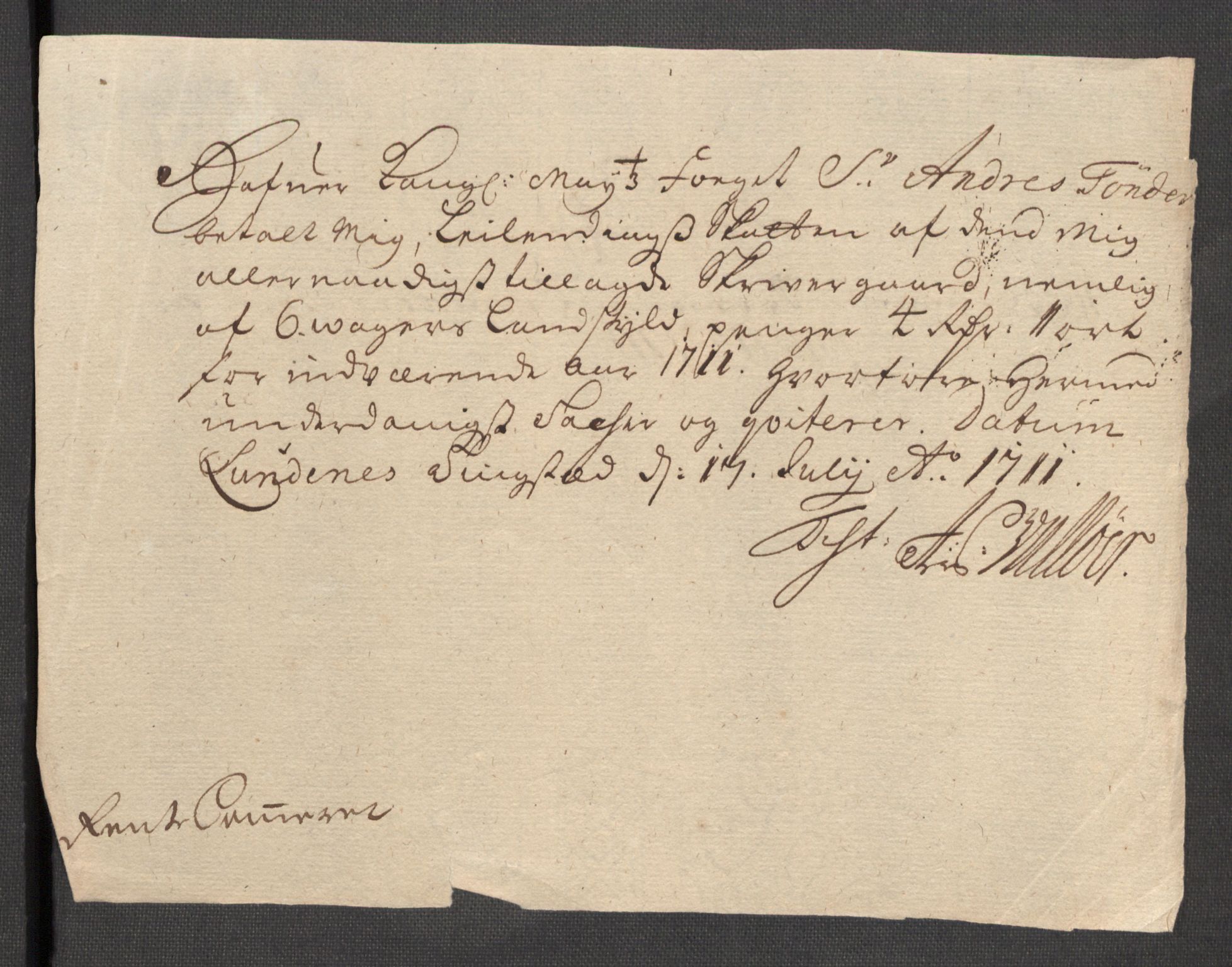 Rentekammeret inntil 1814, Reviderte regnskaper, Fogderegnskap, AV/RA-EA-4092/R68/L4758: Fogderegnskap Senja og Troms, 1711-1712, p. 282