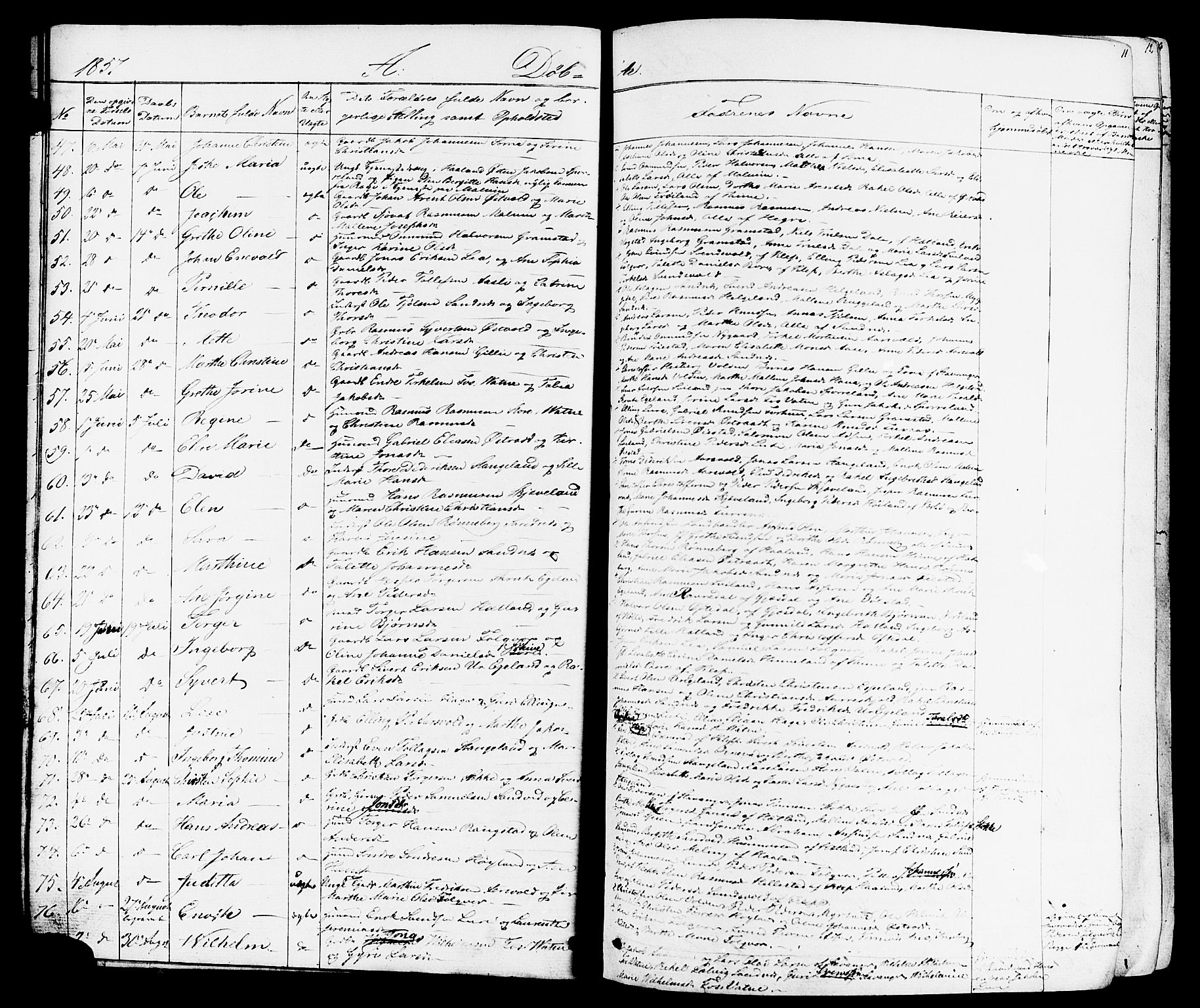 Høyland sokneprestkontor, AV/SAST-A-101799/001/30BB/L0001: Parish register (copy) no. B 1, 1854-1873, p. 11