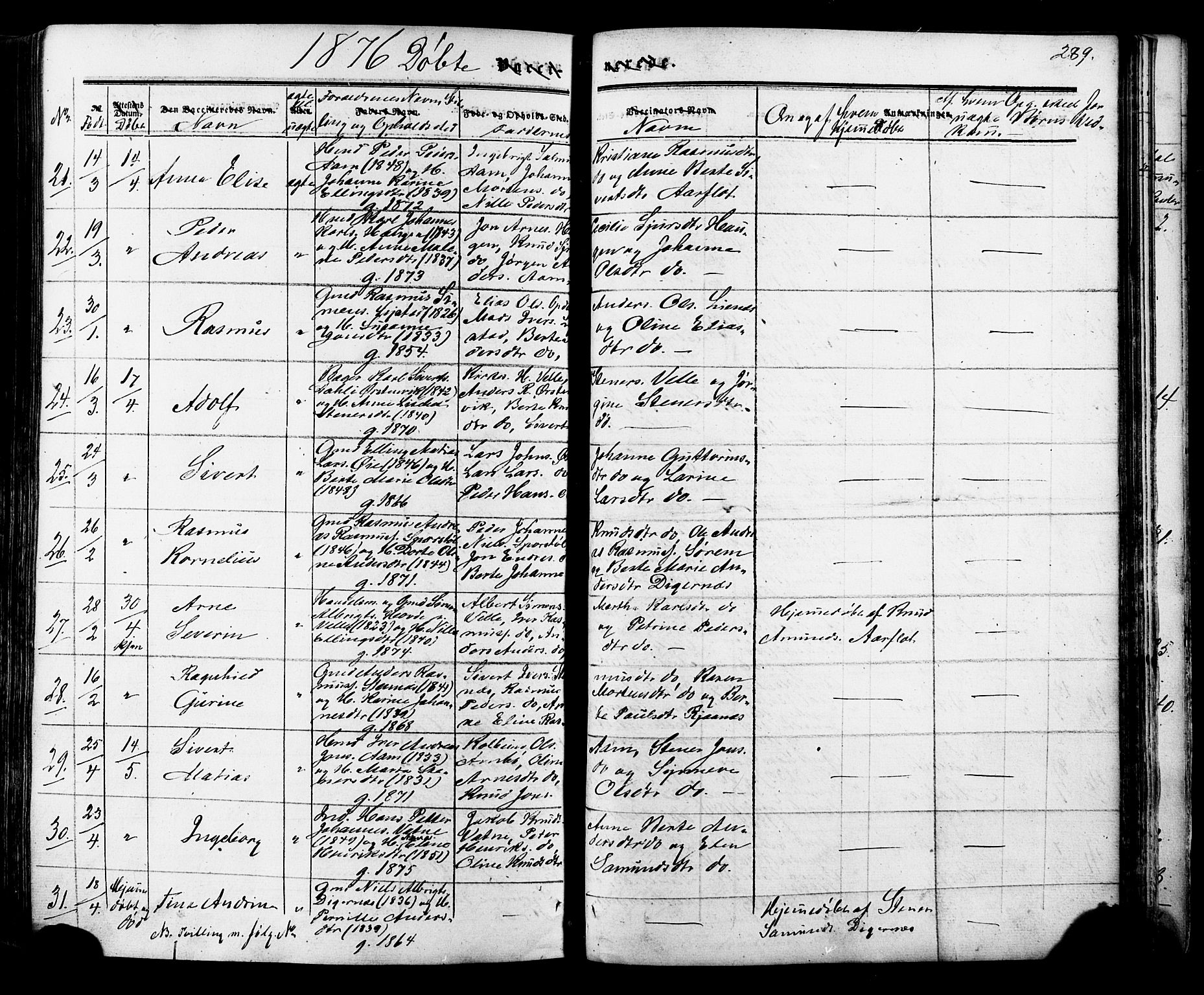 Ministerialprotokoller, klokkerbøker og fødselsregistre - Møre og Romsdal, AV/SAT-A-1454/513/L0175: Parish register (official) no. 513A02, 1856-1877, p. 289