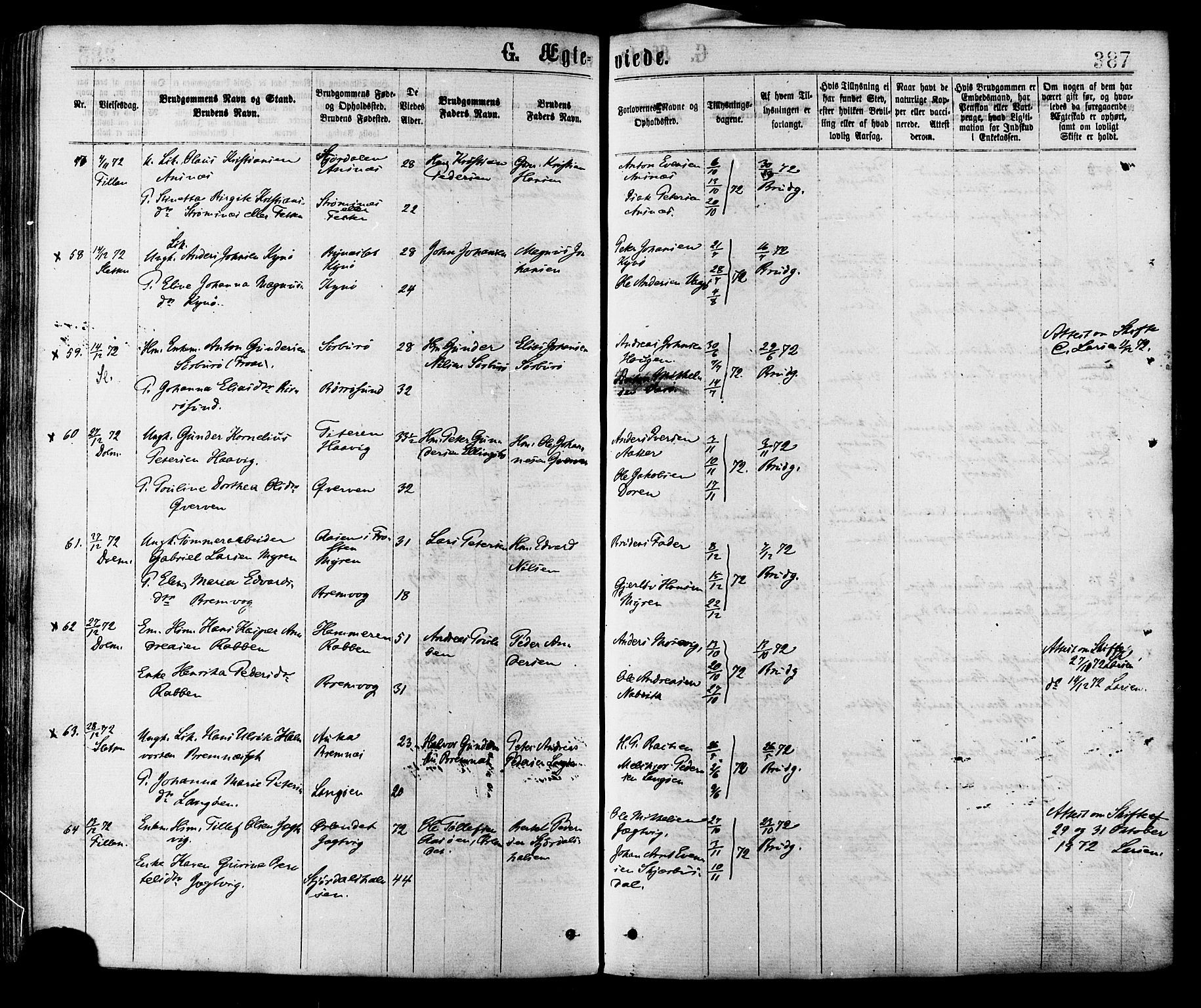 Ministerialprotokoller, klokkerbøker og fødselsregistre - Sør-Trøndelag, AV/SAT-A-1456/634/L0532: Parish register (official) no. 634A08, 1871-1881, p. 387