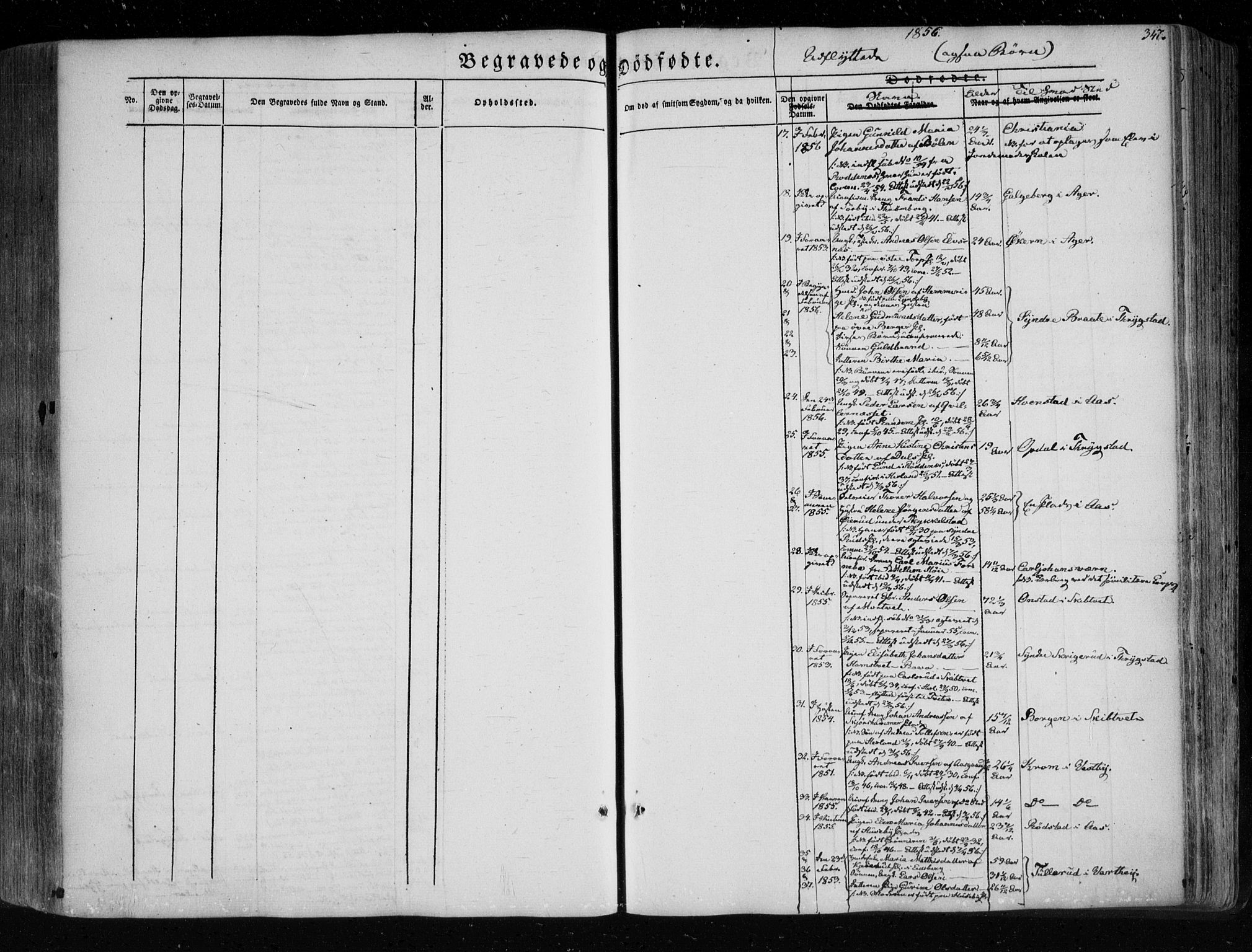 Eidsberg prestekontor Kirkebøker, AV/SAO-A-10905/F/Fa/L0009: Parish register (official) no. I 9, 1849-1856, p. 347