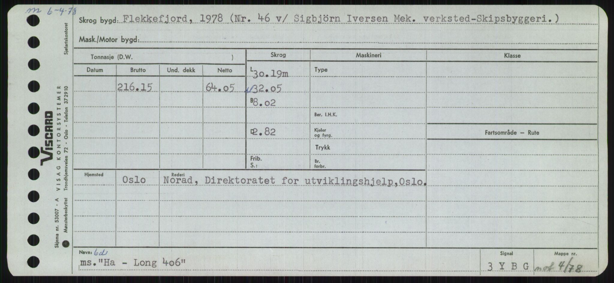 Sjøfartsdirektoratet med forløpere, Skipsmålingen, RA/S-1627/H/Ha/L0002/0002: Fartøy, Eik-Hill / Fartøy, G-Hill, p. 381