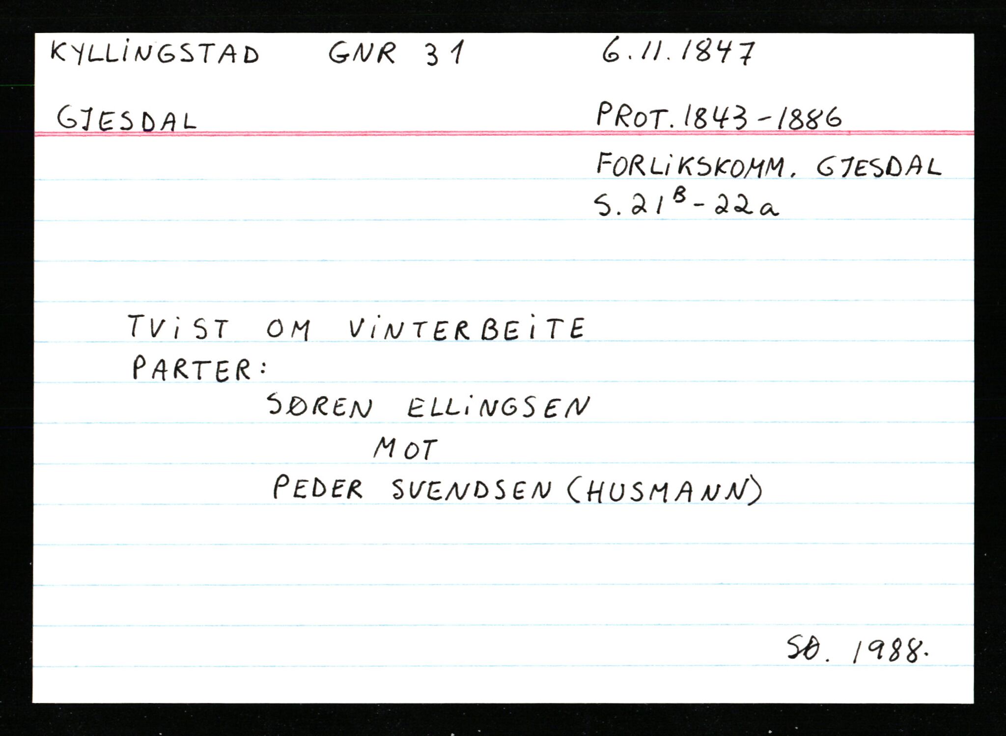 Statsarkivet i Stavanger, AV/SAST-A-101971/03/Y/Ym/L0033: Åstedskort sortert etter gårdsnavn: Kvelland - Lagestranden, 1600-1950, p. 489