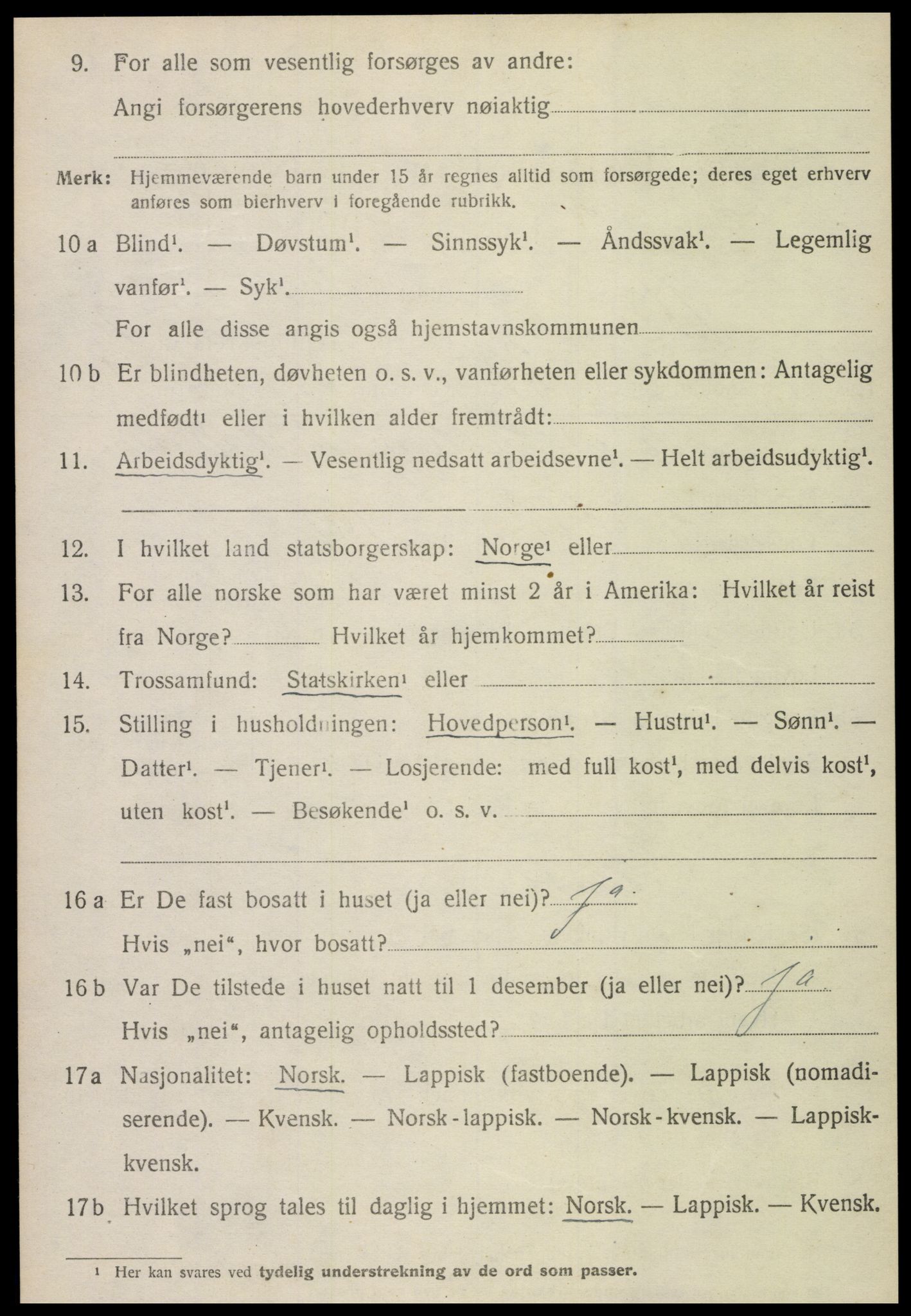 SAT, 1920 census for Åsen, 1920, p. 1915