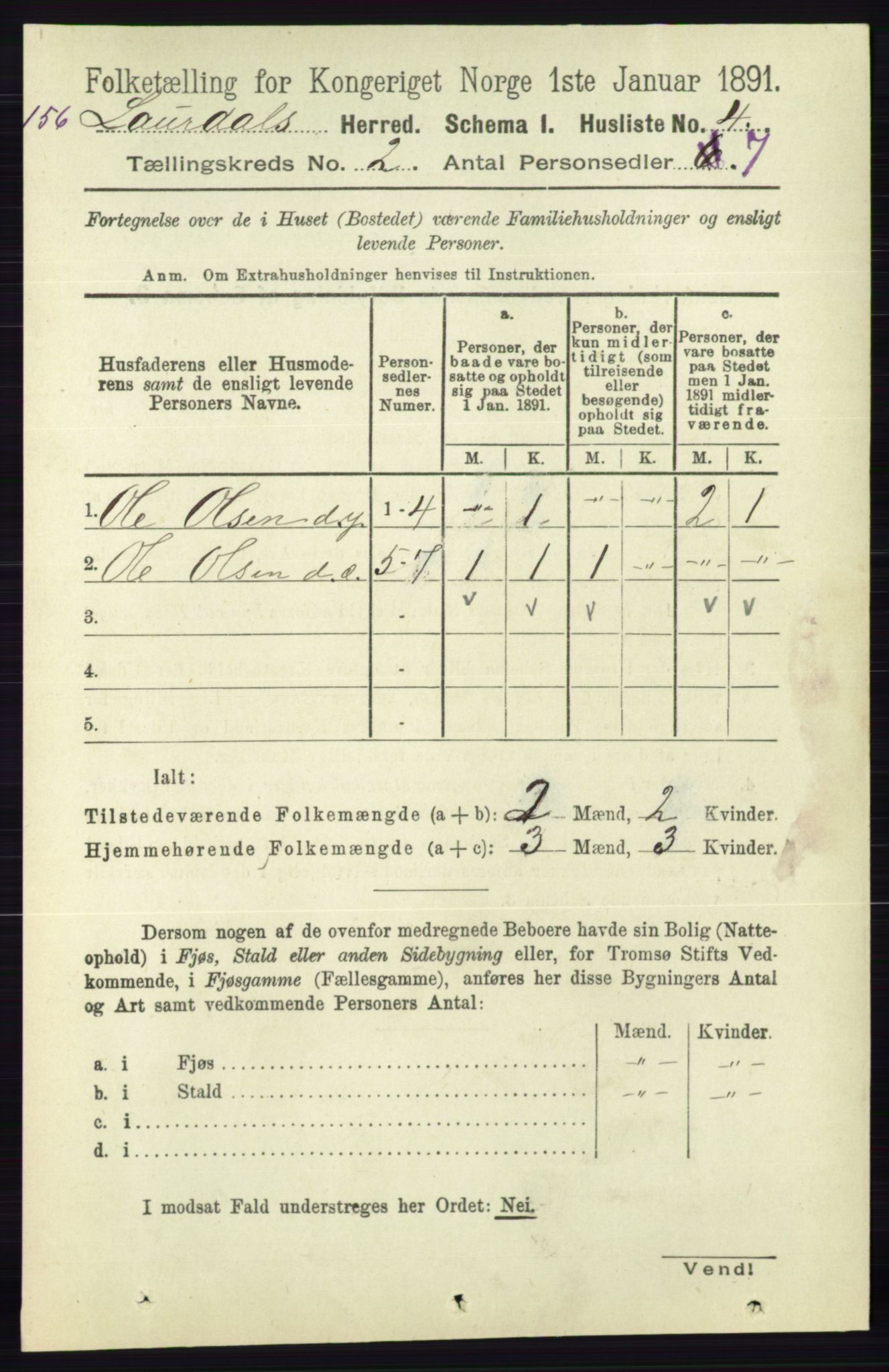 RA, 1891 census for 0833 Lårdal, 1891, p. 574