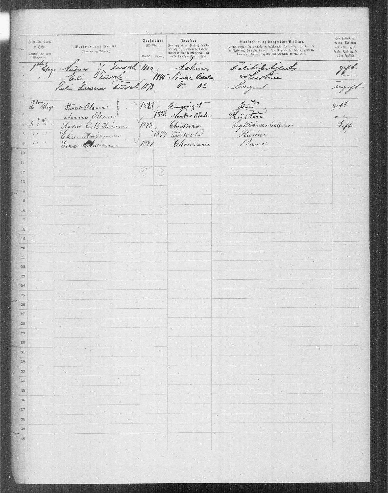 OBA, Municipal Census 1899 for Kristiania, 1899, p. 12744