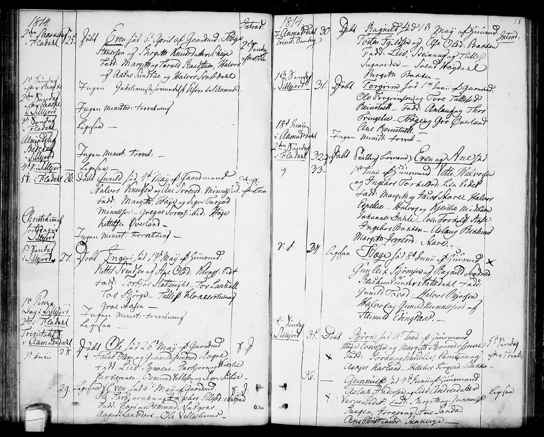 Seljord kirkebøker, AV/SAKO-A-20/F/Fa/L0009: Parish register (official) no. I 9, 1801-1814, p. 58