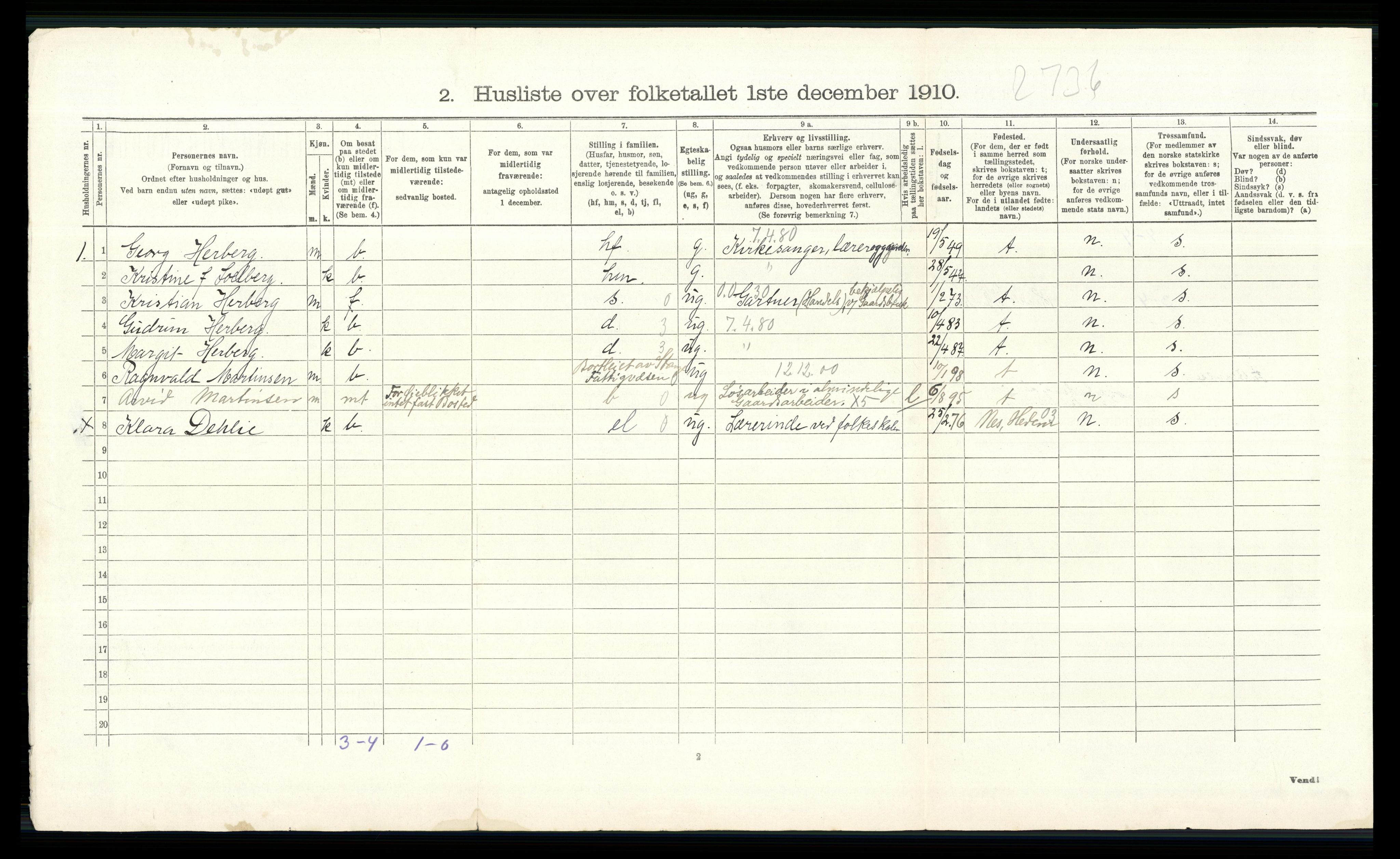 RA, 1910 census for Stange, 1910, p. 951