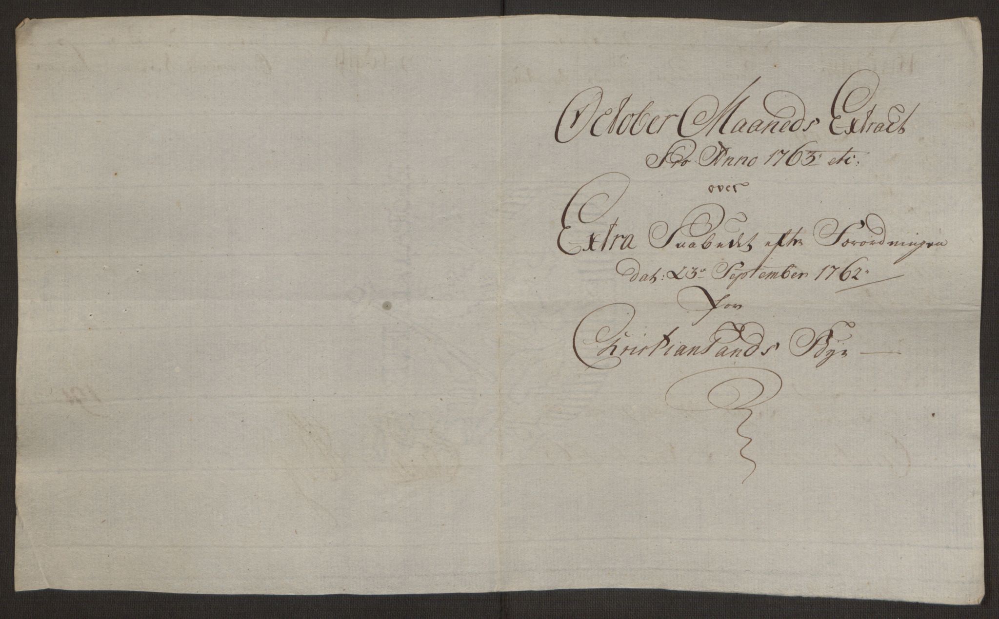 Rentekammeret inntil 1814, Reviderte regnskaper, Byregnskaper, AV/RA-EA-4066/R/Rm/L0265/0001: [M6] Kontribusjonsregnskap / Ekstraskatt, 1762-1764, p. 175