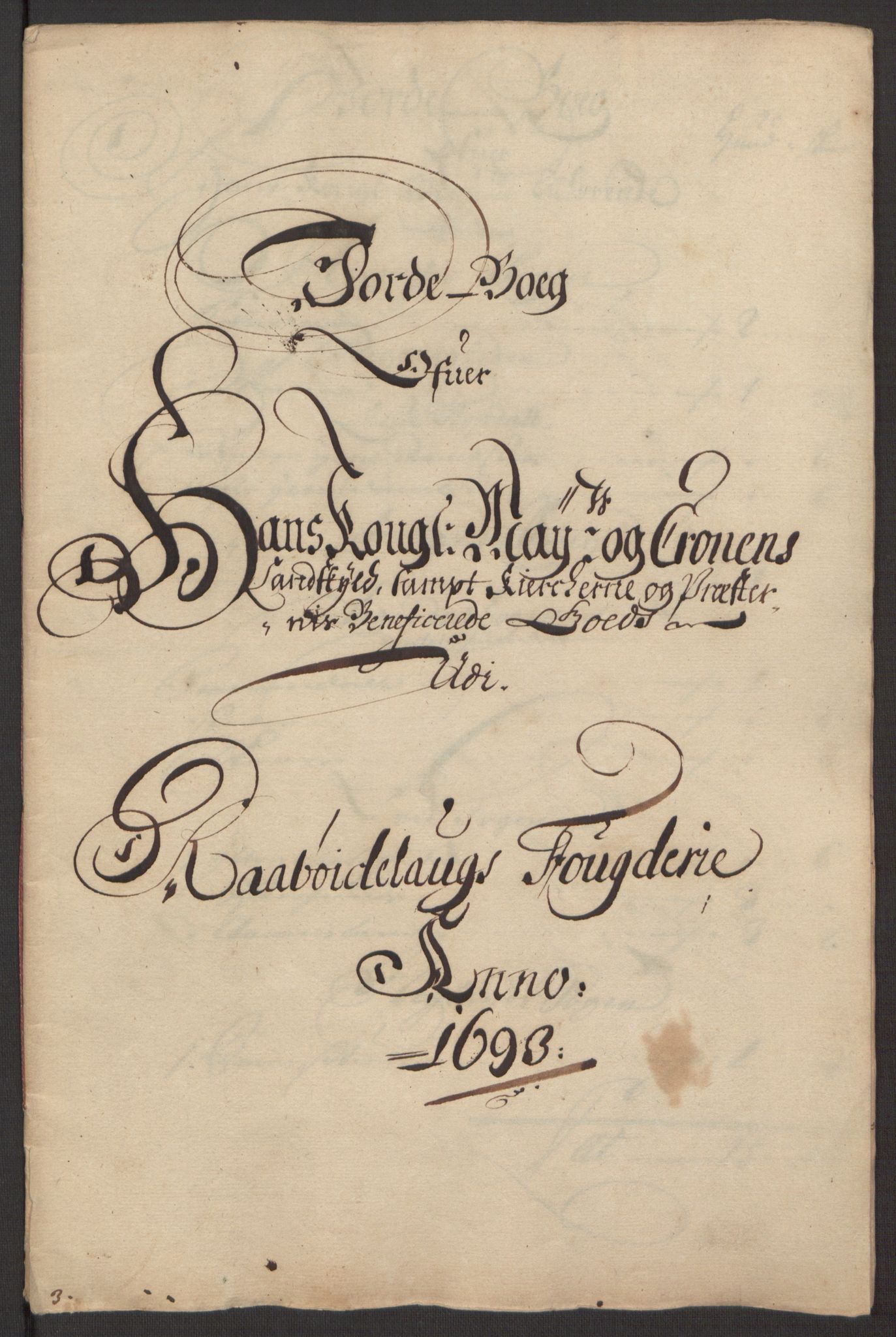 Rentekammeret inntil 1814, Reviderte regnskaper, Fogderegnskap, RA/EA-4092/R40/L2444: Fogderegnskap Råbyggelag, 1693-1696, p. 11