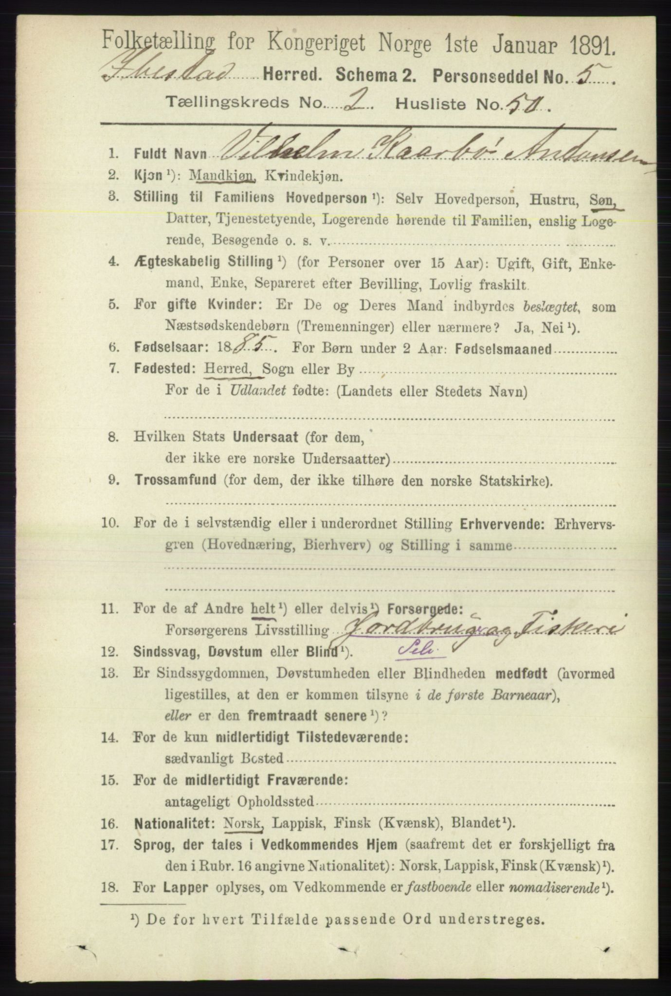 RA, 1891 census for 1917 Ibestad, 1891, p. 1090