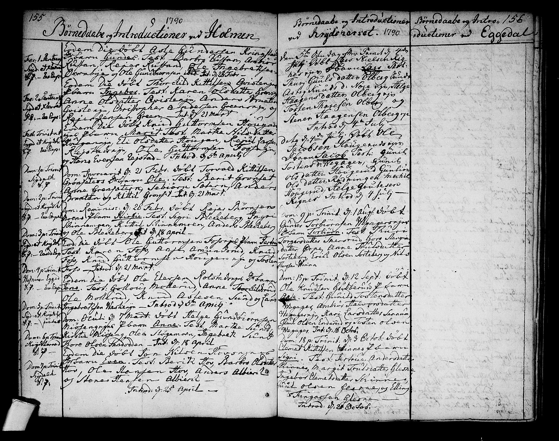 Sigdal kirkebøker, AV/SAKO-A-245/F/Fa/L0002: Parish register (official) no. I 2, 1778-1792, p. 155-156