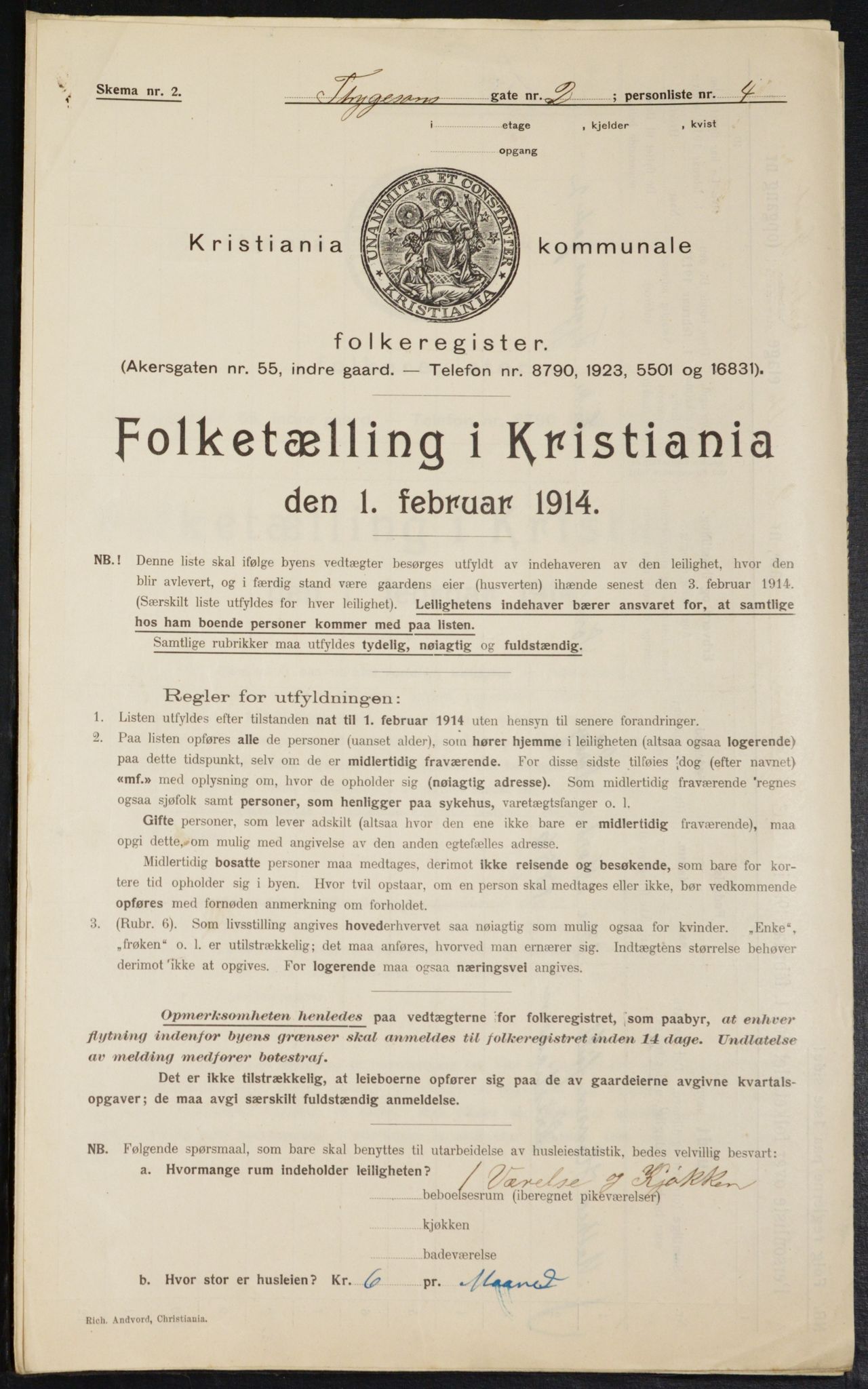 OBA, Municipal Census 1914 for Kristiania, 1914, p. 112241