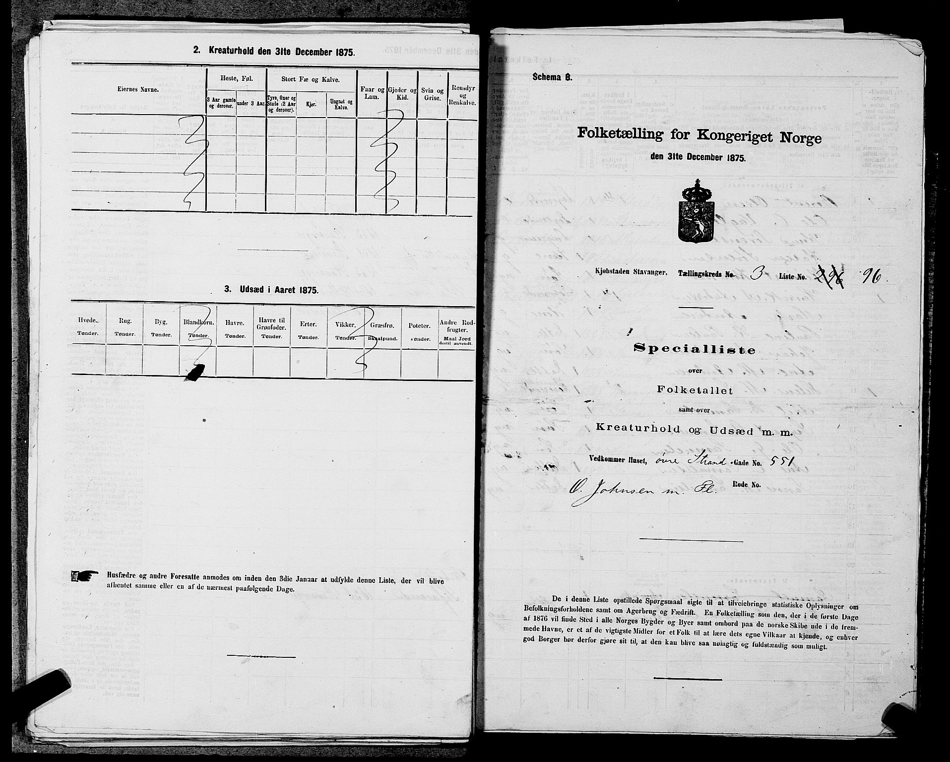SAST, 1875 census for 1103 Stavanger, 1875, p. 631
