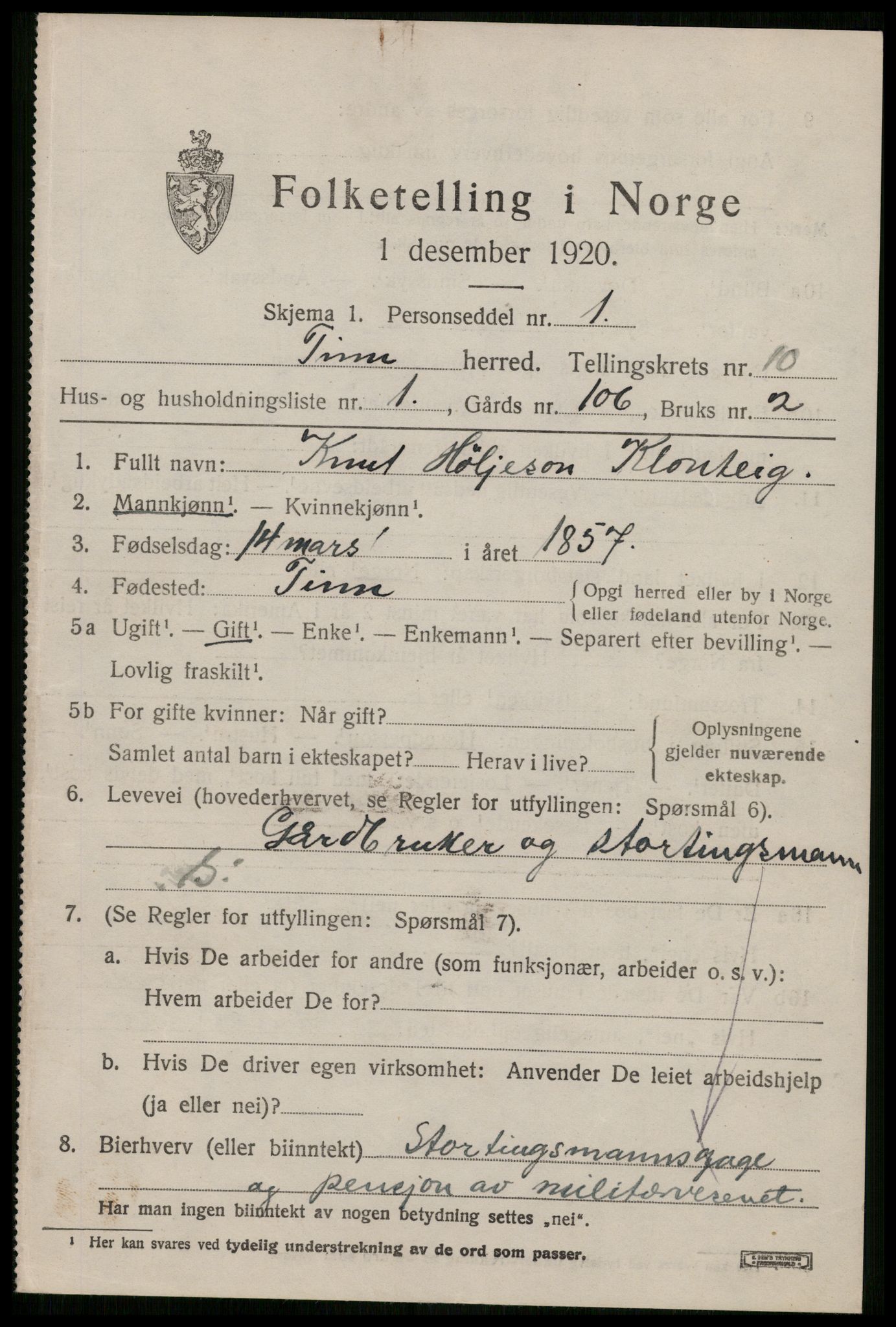 SAKO, 1920 census for Tinn, 1920, p. 6344